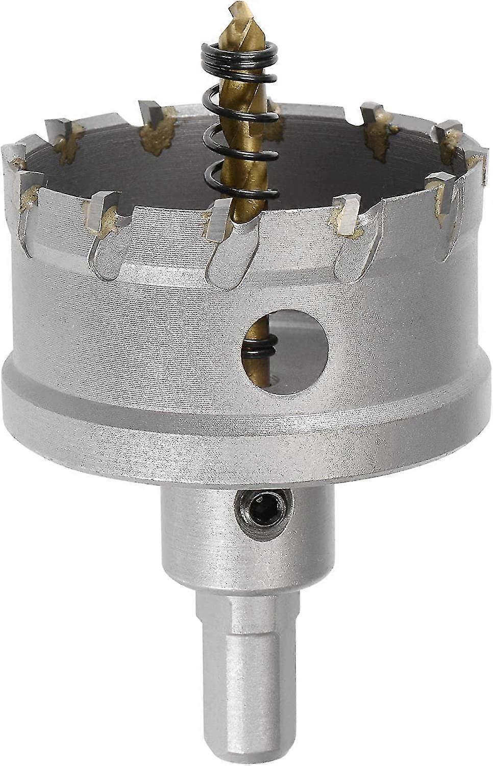 60mm Carbide Hole Cutter, Hole Saws For Stainless Steel Sheet Metal, Non-slip Triangular Shank Limit Step, With Titanium Coated Center Drill