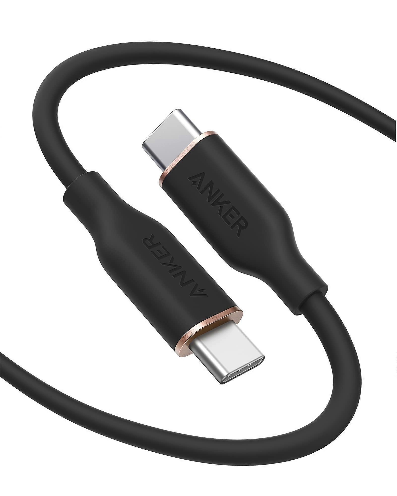 100W USB C to C Cable, Fast Charging for iPhone 16, MacBook Pro 2020 & More (USB 2.0, 6FT, Black)