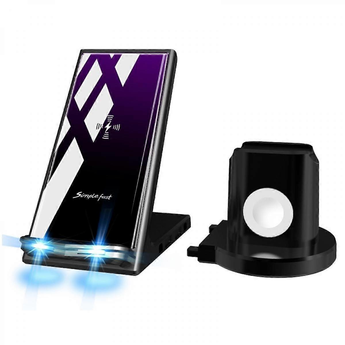 Wireless Charging Station for Multiple Devices - 6 in 1 USB Charging Dock Built-in AC Adapter with 10W Max Wireless Charger USB Ports for iPhone, iPad