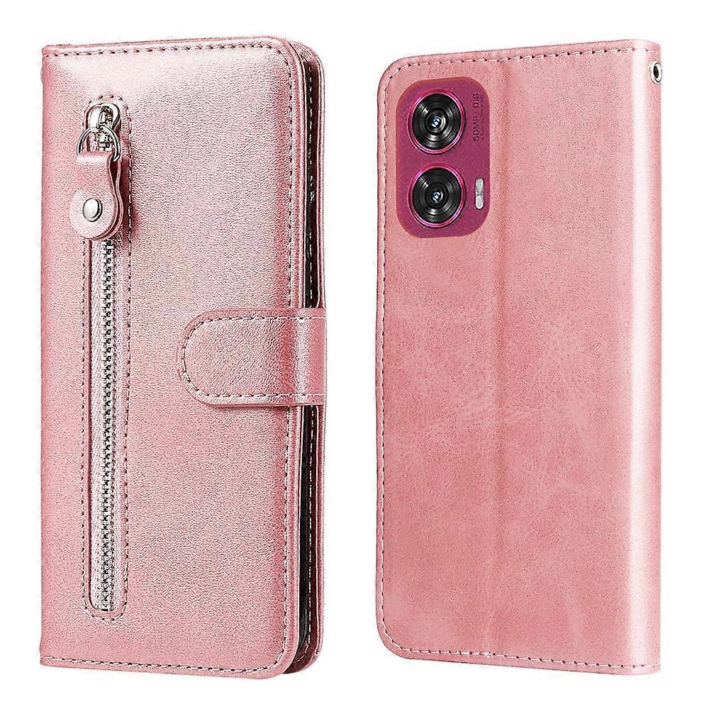 Capa de telefone de couro com zíper de textura de bezerro de moda