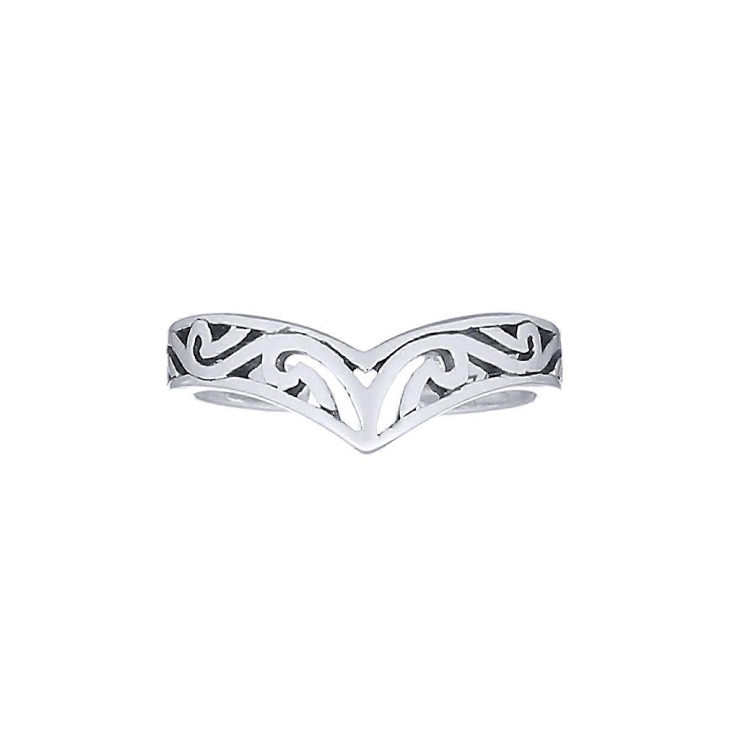Jewelco London Rhodium Silver Horus Filigree Scroll Toe Ring