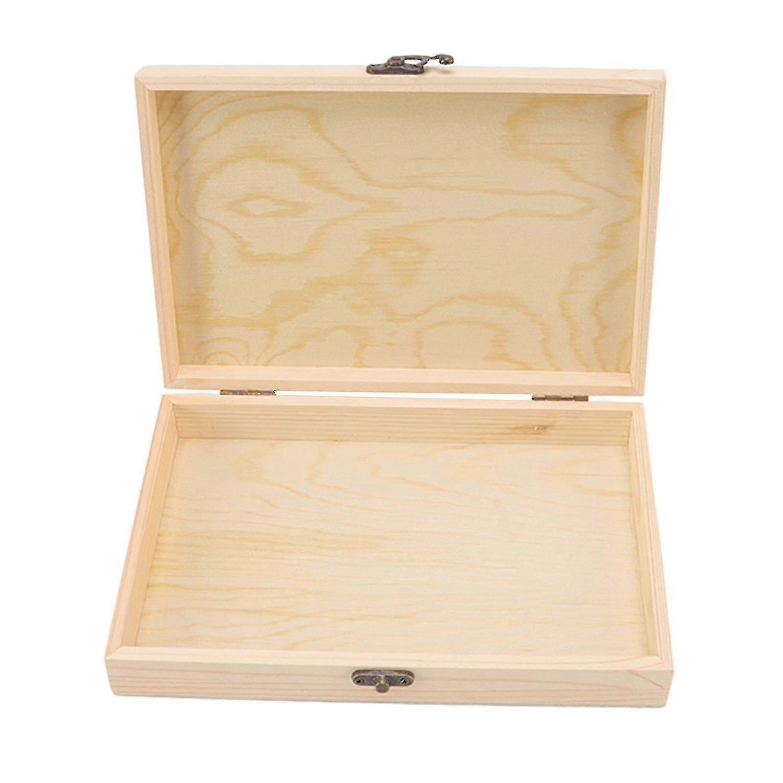 Rustic Pine Wood Cigar Humidor with Lid - Large Capacity Cigar Storage Box for Tea, Calligraphy, and Cigars