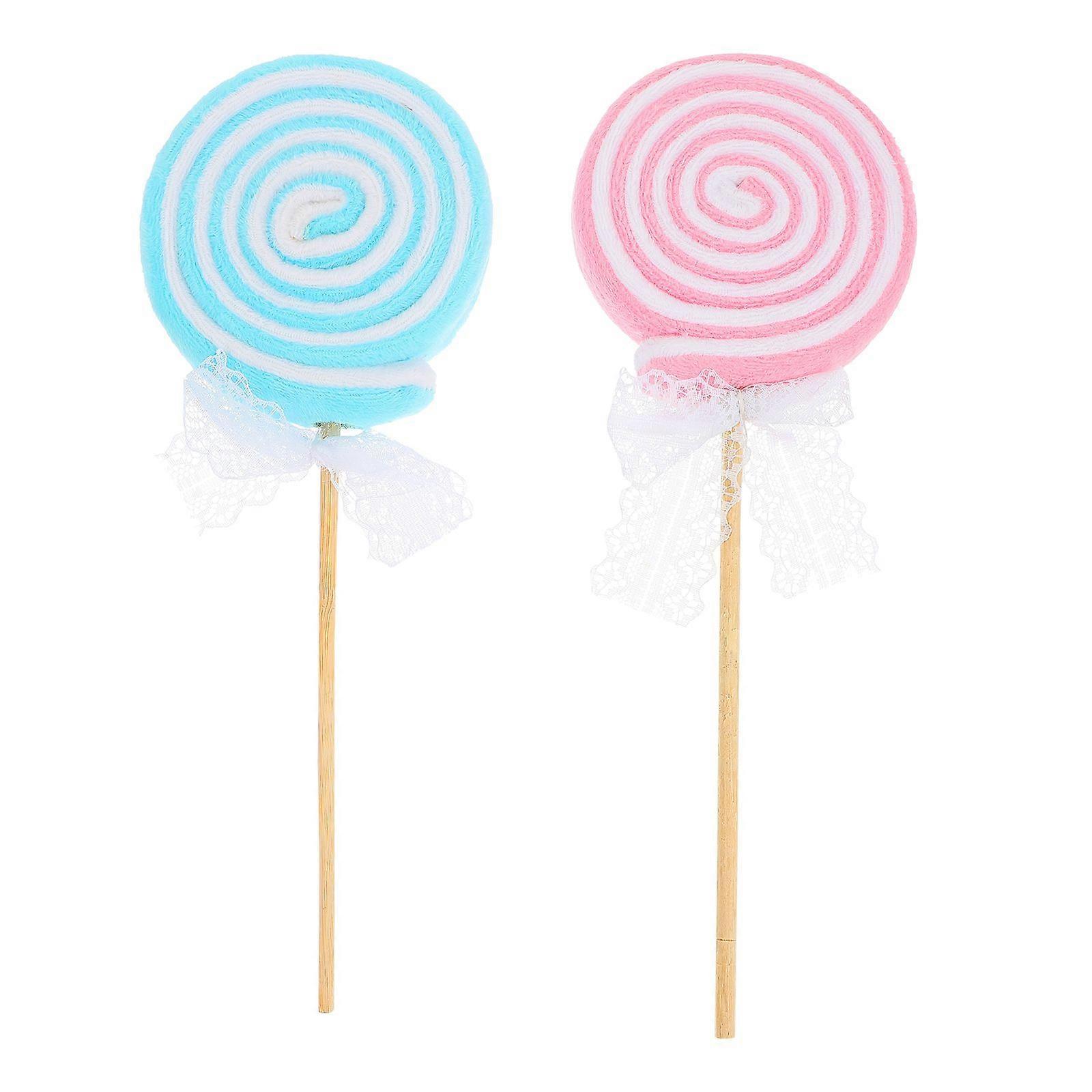2Pcs Realistic Simulation Lollipop Props Photo Props Lollipop Scene Adornments