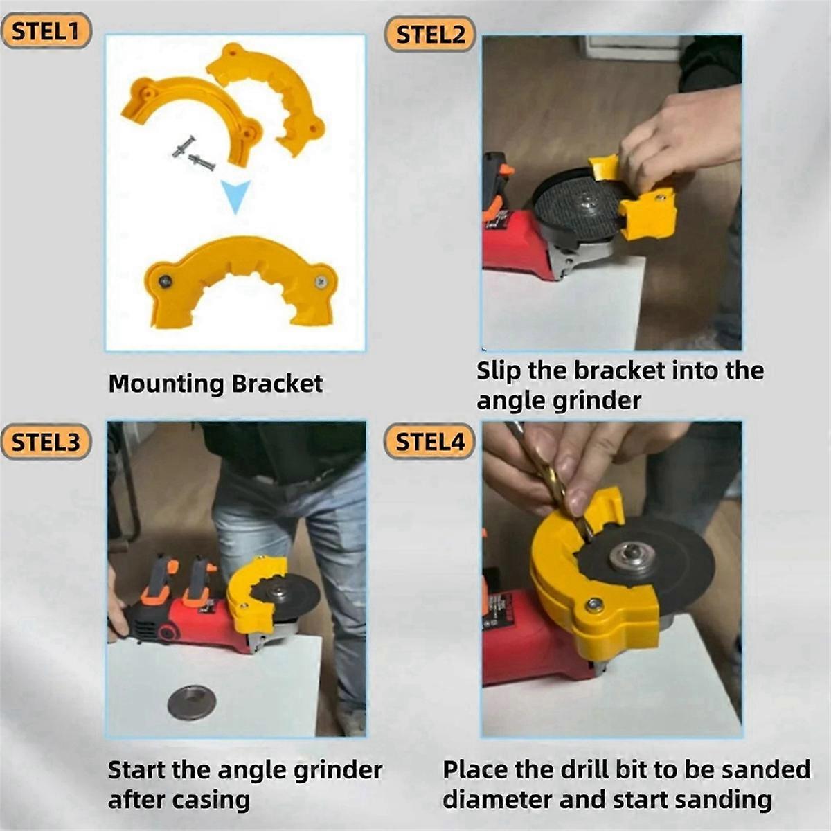 3 Sets Drill Bit Holder with Traditional Guard for Angle Grinder Twist Drill Sharpener