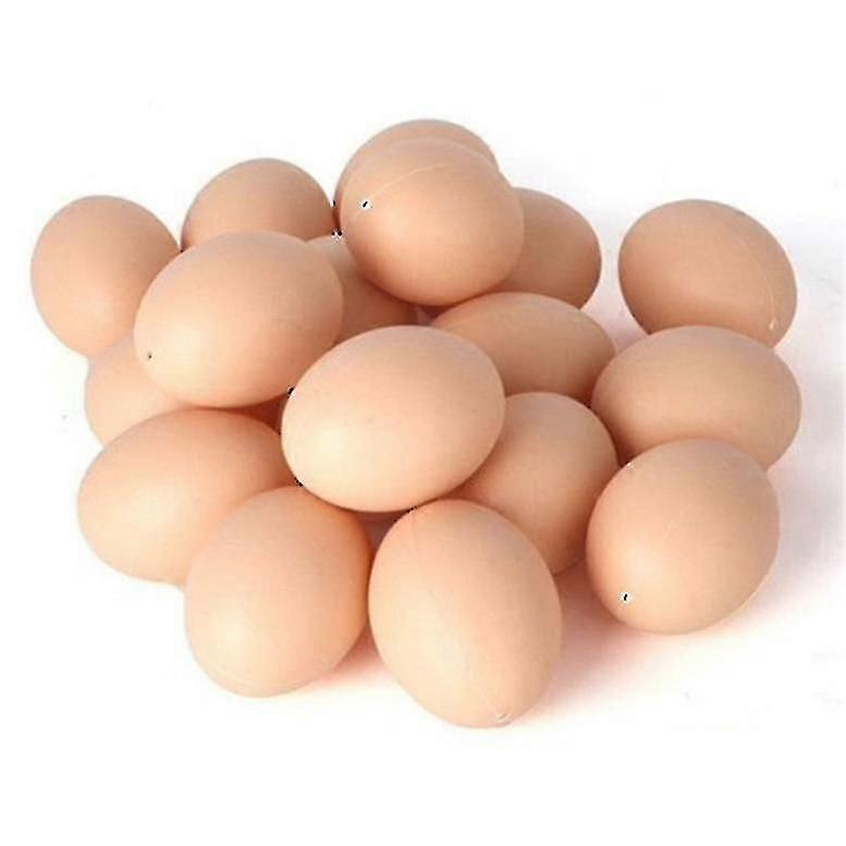 20pcs Simulated Plastic Egg Shell Hen Eggs Fake Eggs Help Laying