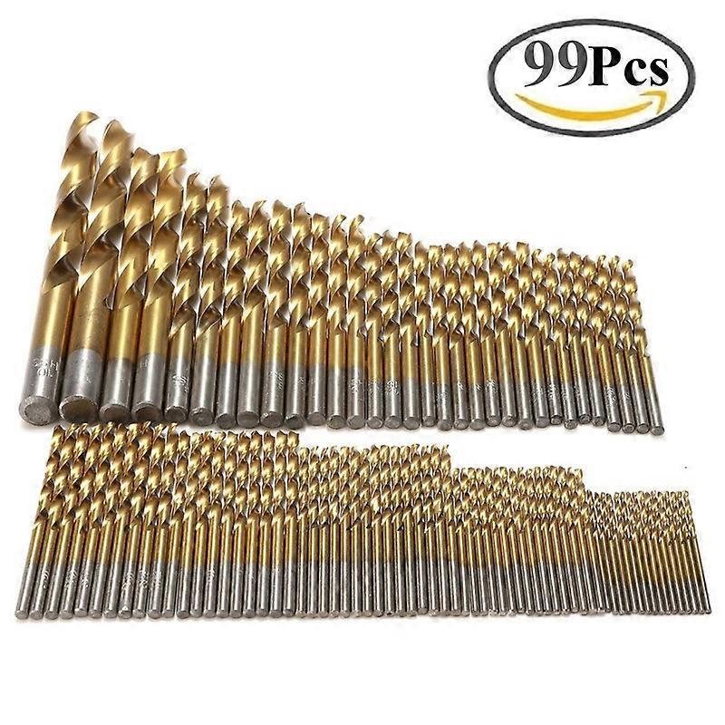 99Pcs/Set 1.5mm-10mm Titanium HSS Drill Bits