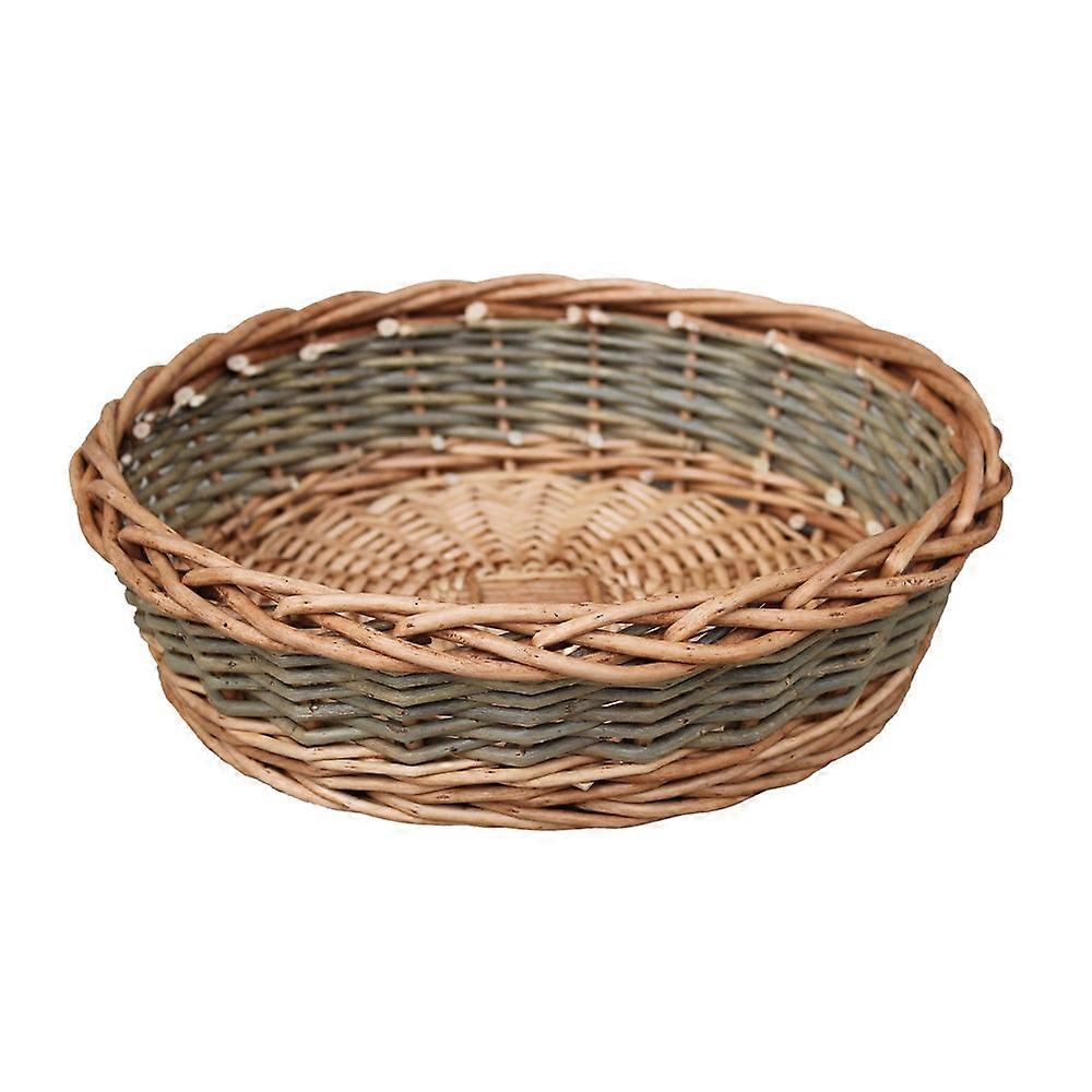 Unpeeled Willow Round Wicker Tray