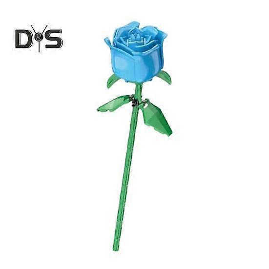 1 Set Building Block Rose Branch DIY Handmade Colorful Flower Block Assembly Toy Plastic Floral Plants Decoration Kids Adults Girls Gift