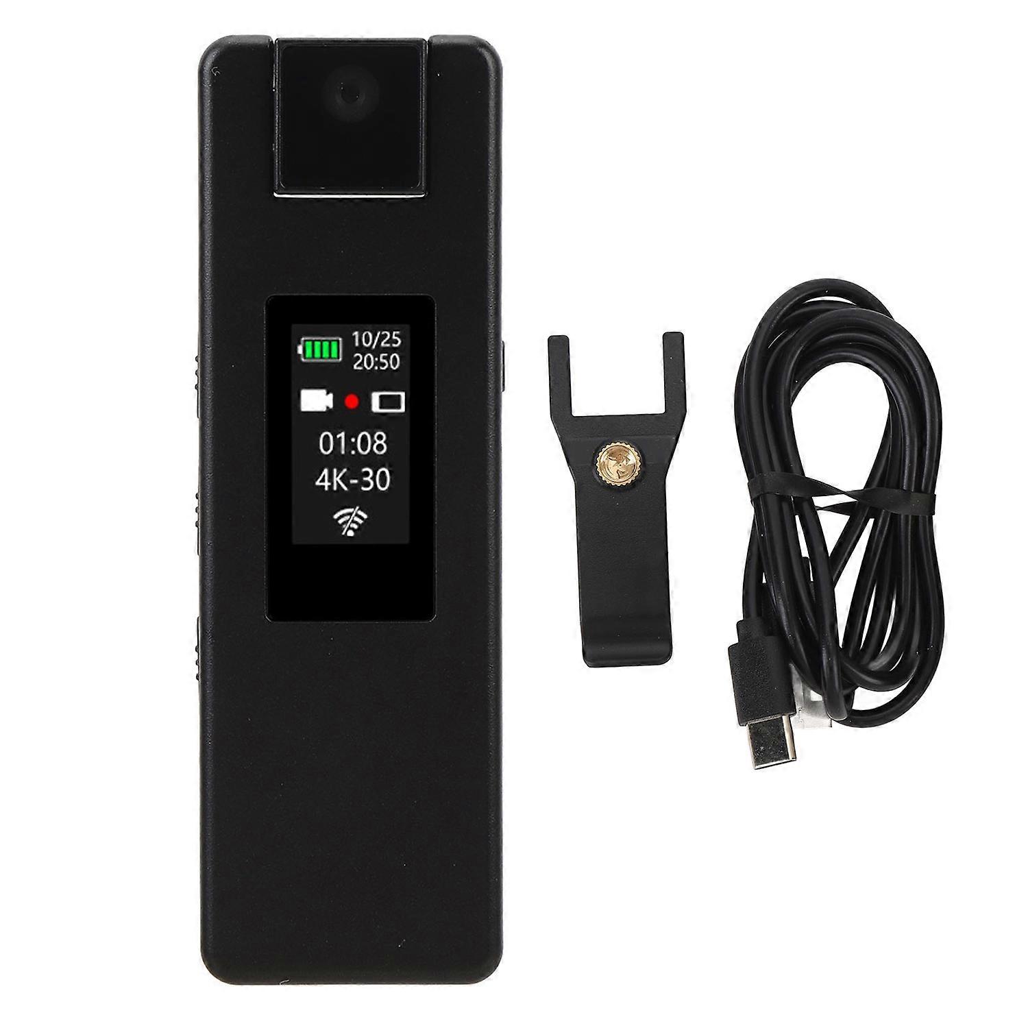 Body Video Recorder 4K HD Built in WiFi Hotspot 180 Degree Rotating Lens Motion Detection Wearable C