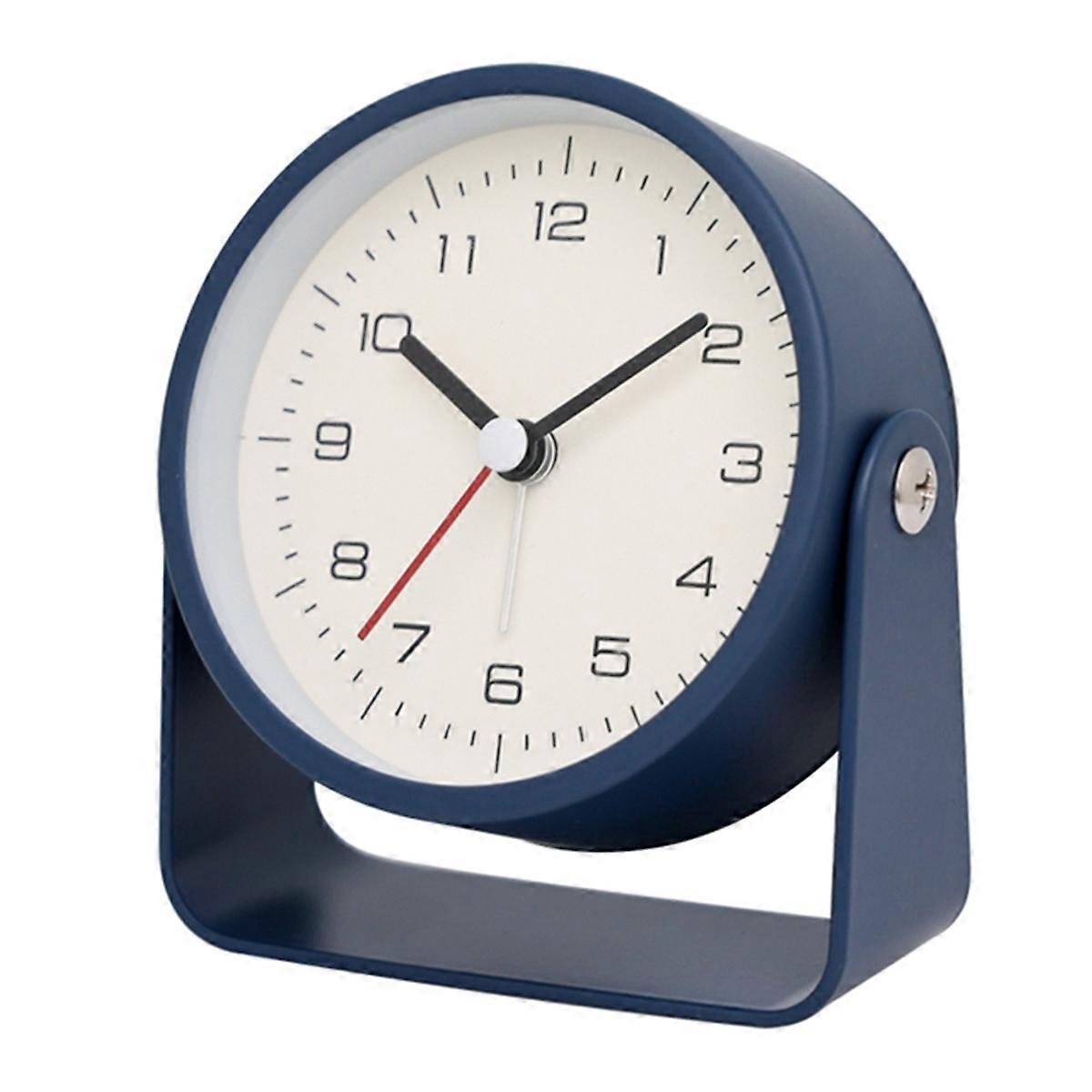 Small Metal Alarm Clock Quiet Desk Clock for Students for Room Desk B