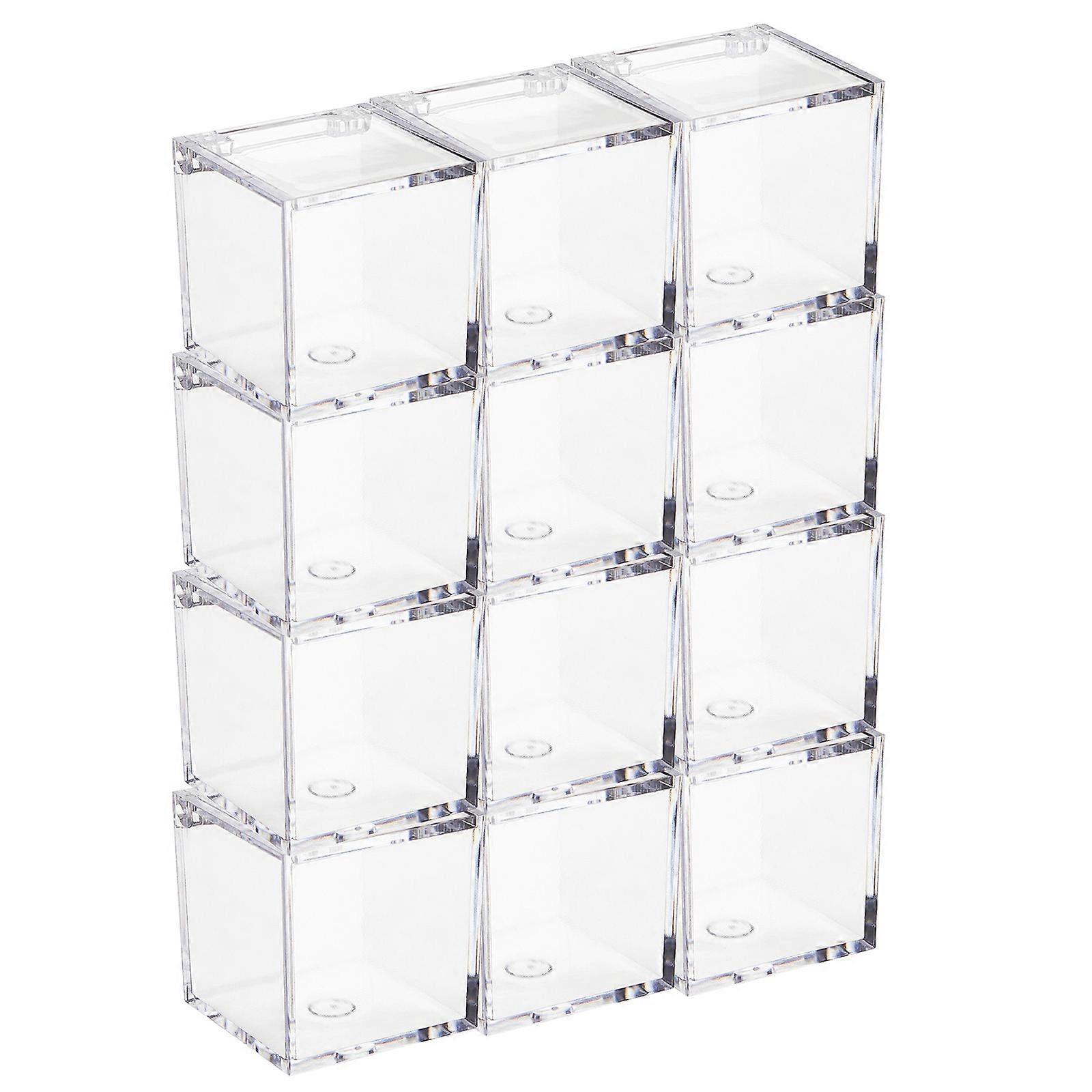 12pcs Creative Plastic Square Cube Containers for Sweets and Biscuits Transparent Candy Packing Box Storage Organizers   4.5cm