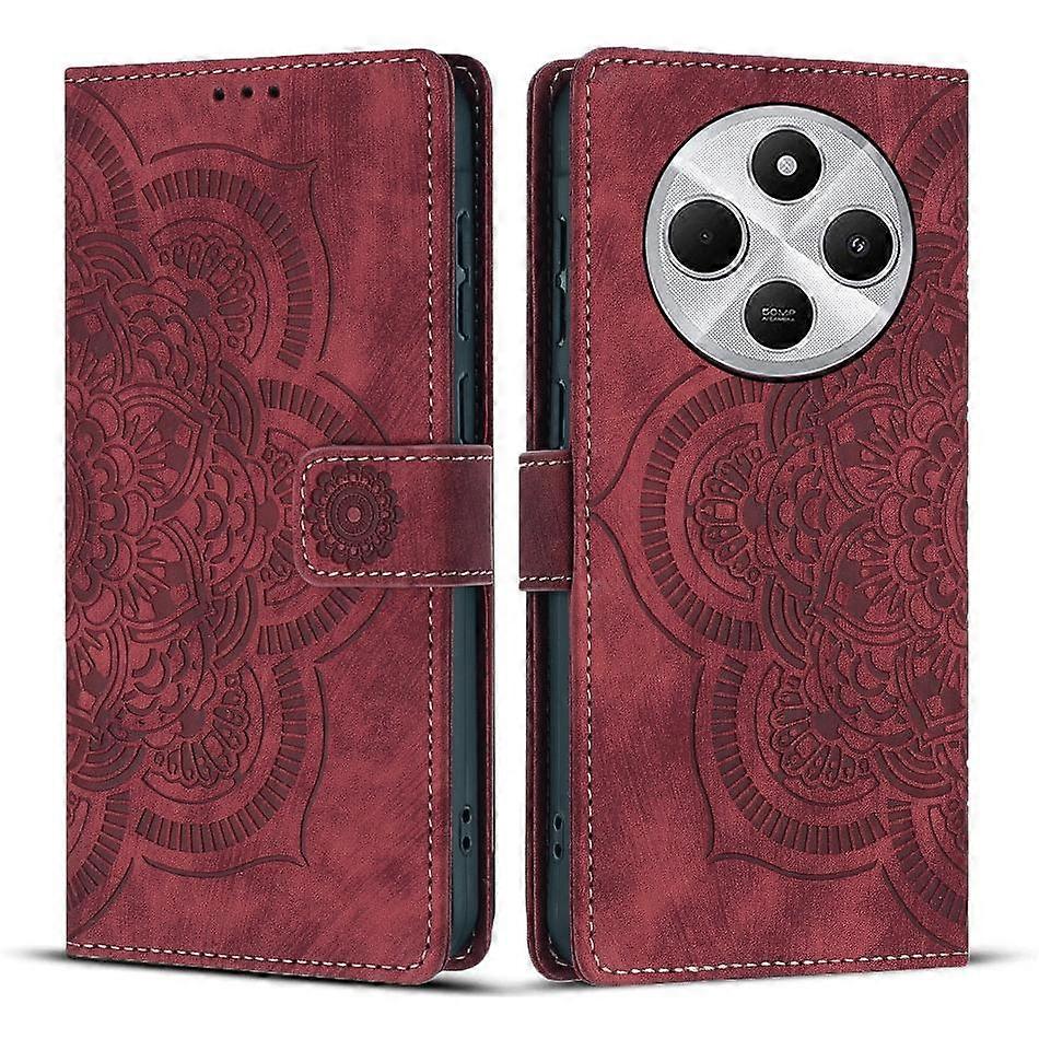 Mandala Embossed Retro Frosted Leather Phone Case