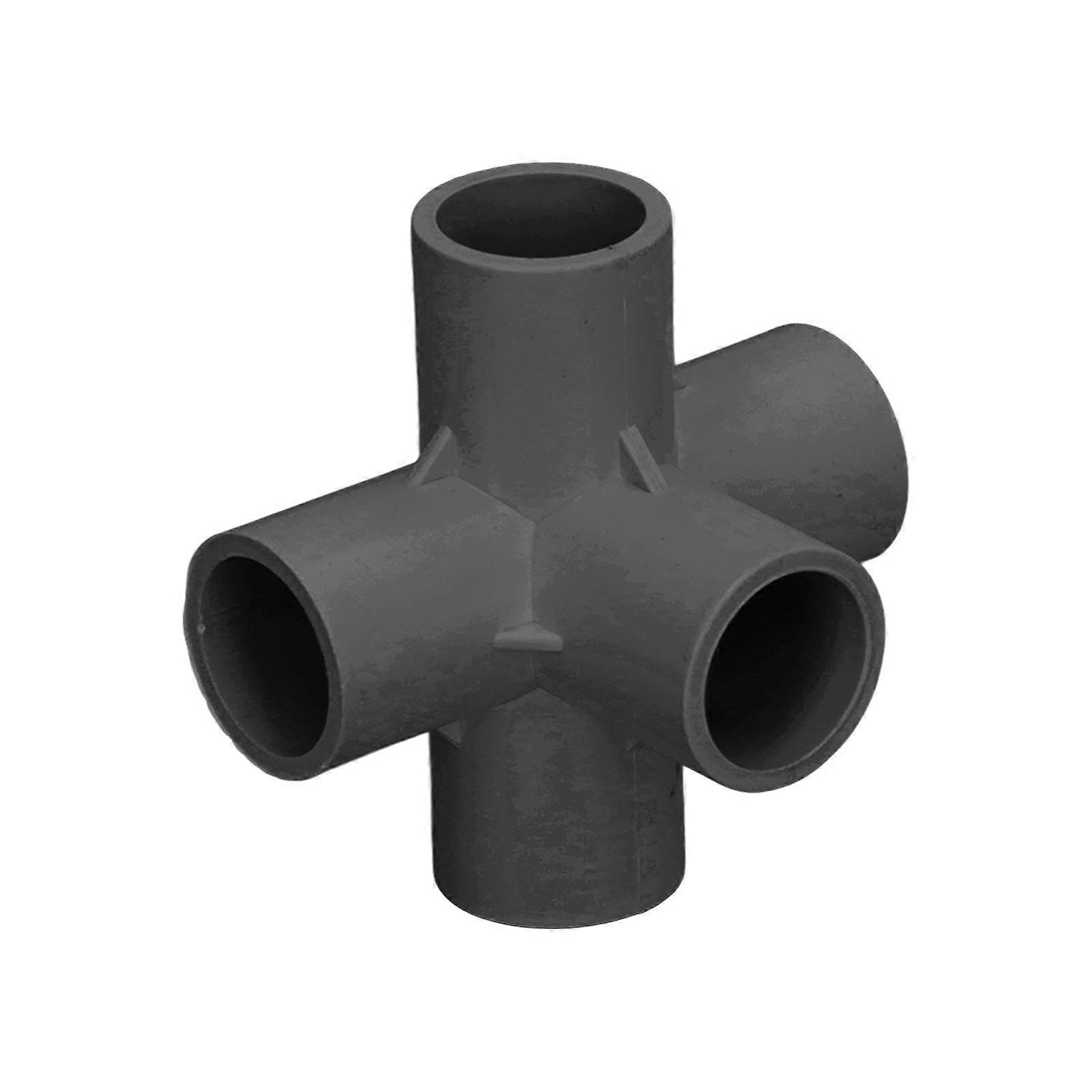 10 Pcs PVC Pipe Fitting 20mm 5 Way Right Angle 3 Dimensional Elbow Pipe Connector for Furniture Black 