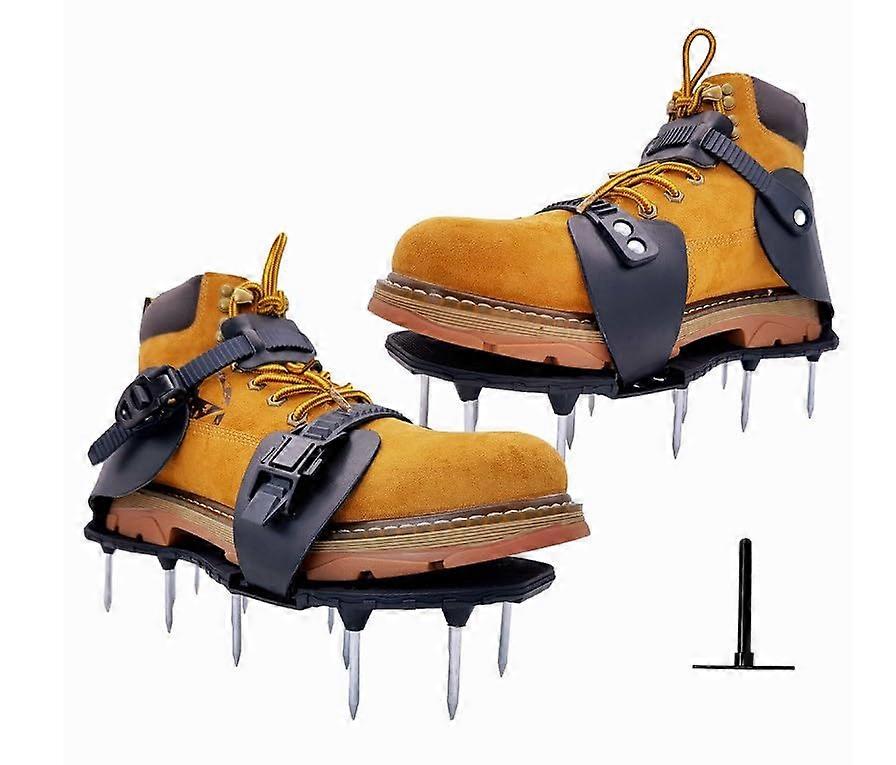 Lawn Aerator Shoes with Adjustable Straps for Easy Use in Garden and Yard, Durable Material for Effective Soil Aeration