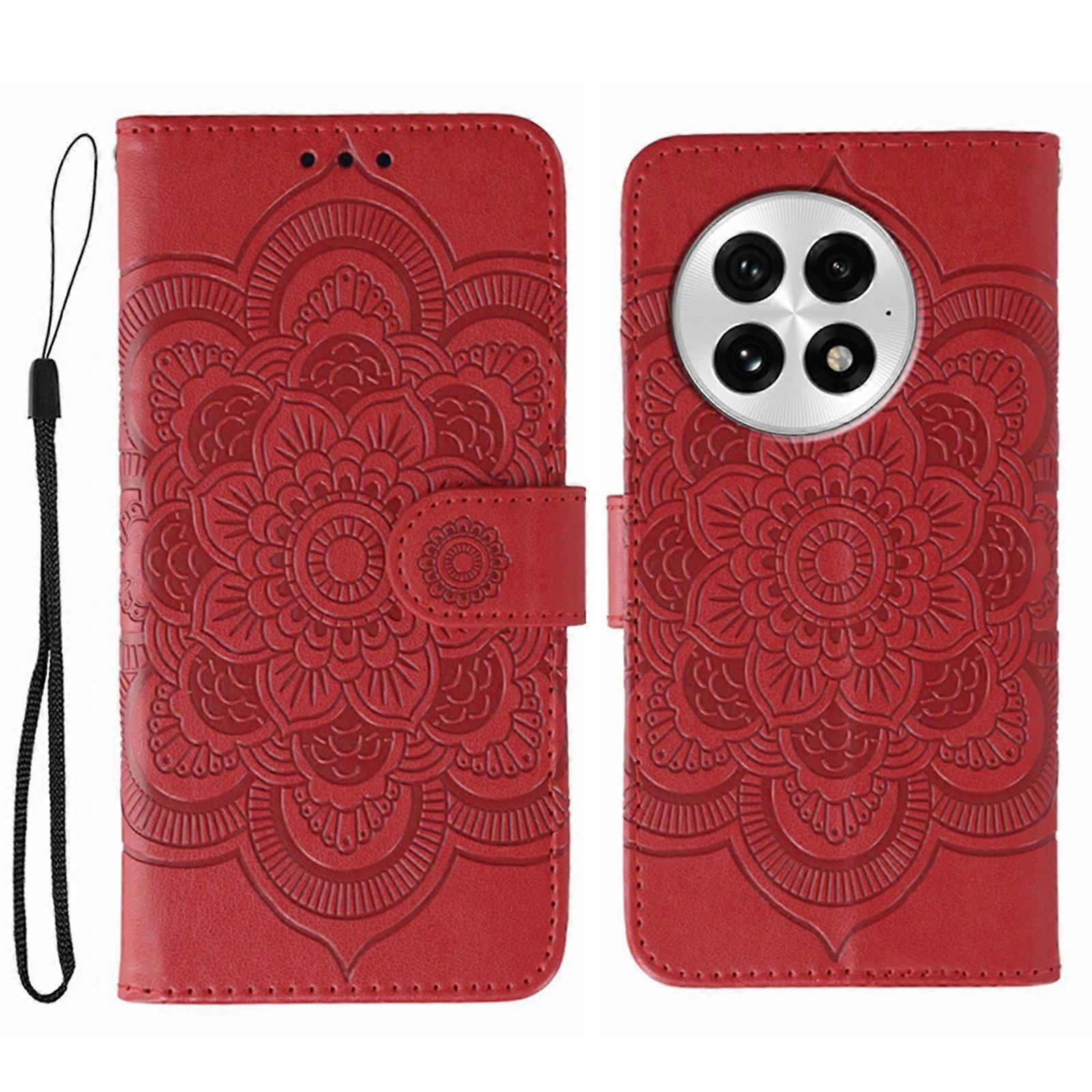 Sun Mandala Embossing Pattern Phone Leather Case