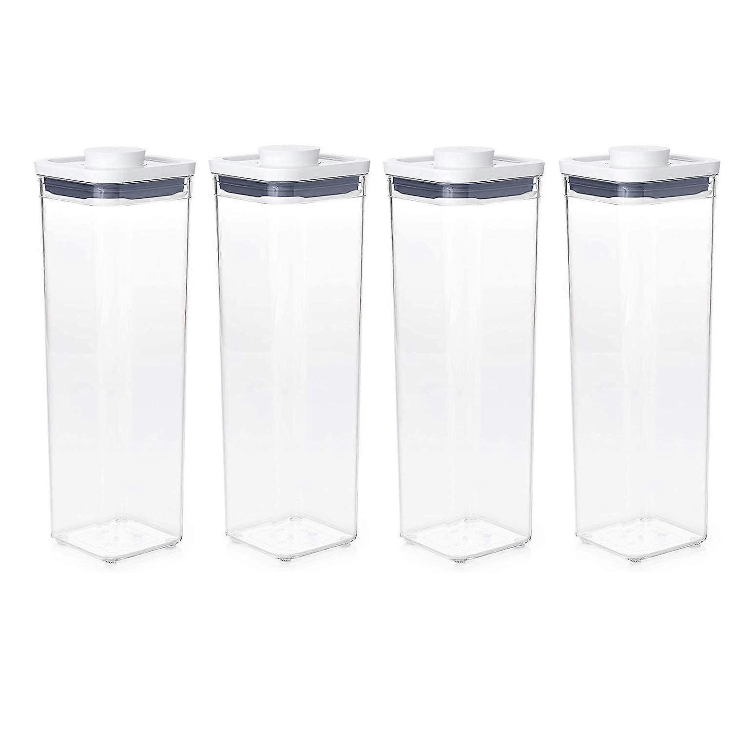 4 Set Airtight POP Container Spaghetti for Storage 2.3 Qt Square