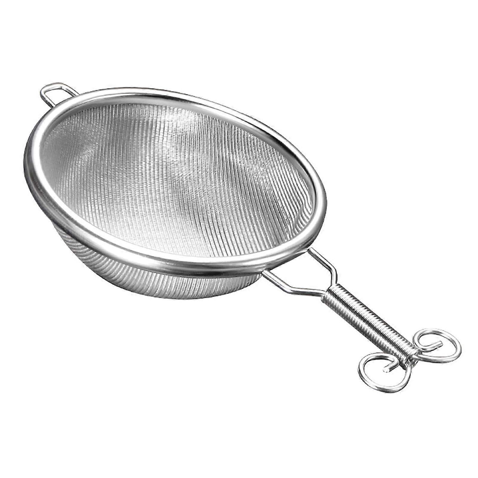 18/10 Stainless Steel Tea Strainer with Short Handle for Kung Fu Tea Set, Mini Sieve and Infuser, Silver Color