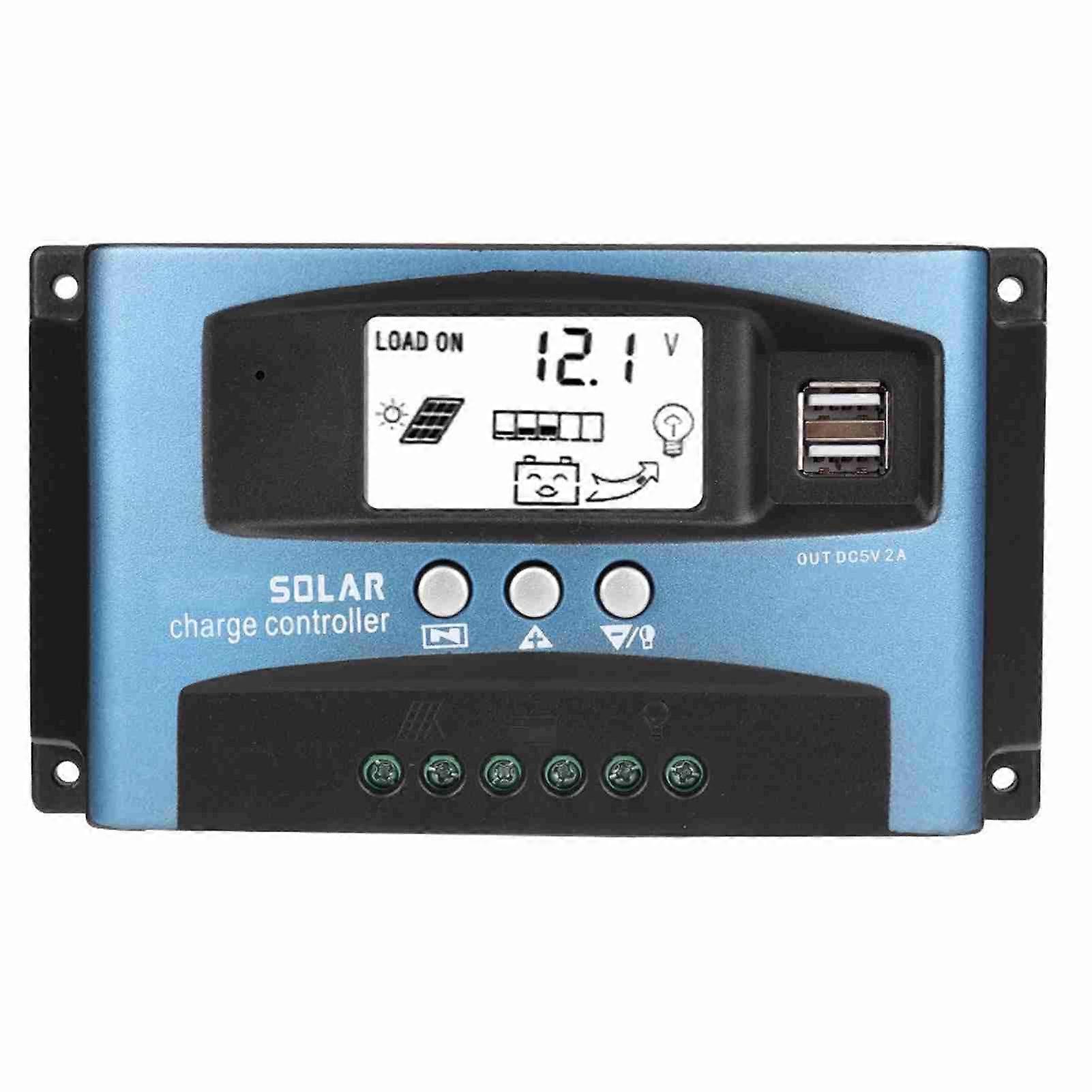 MPPT 40A Solar Charge Controller Dual USB LCD Display 12V 24V