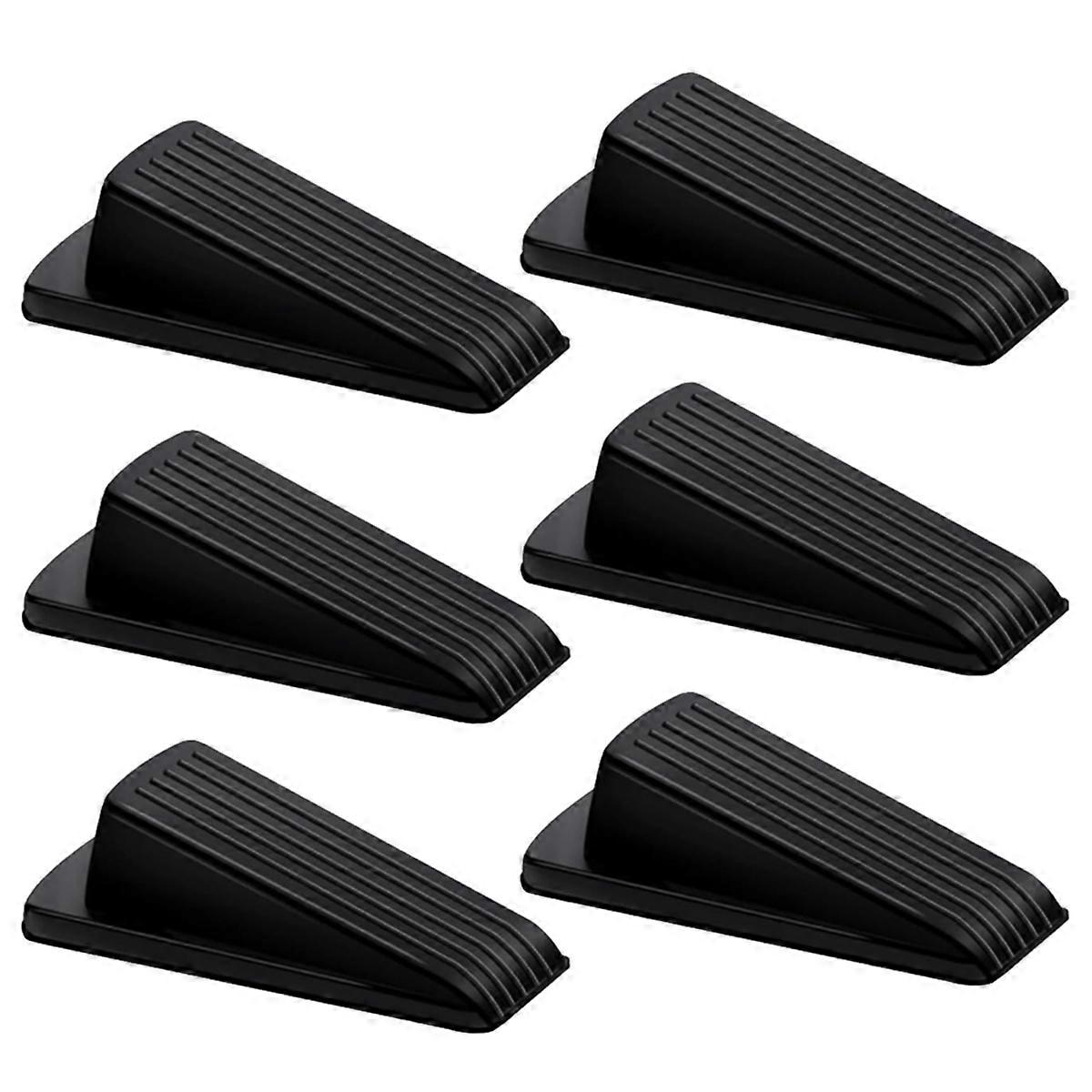 6PCS Door Stoppers, Premium Rubber Stoppers Wedge, Stops for Carpet Heavy Duty Door, Bottom of on Ti