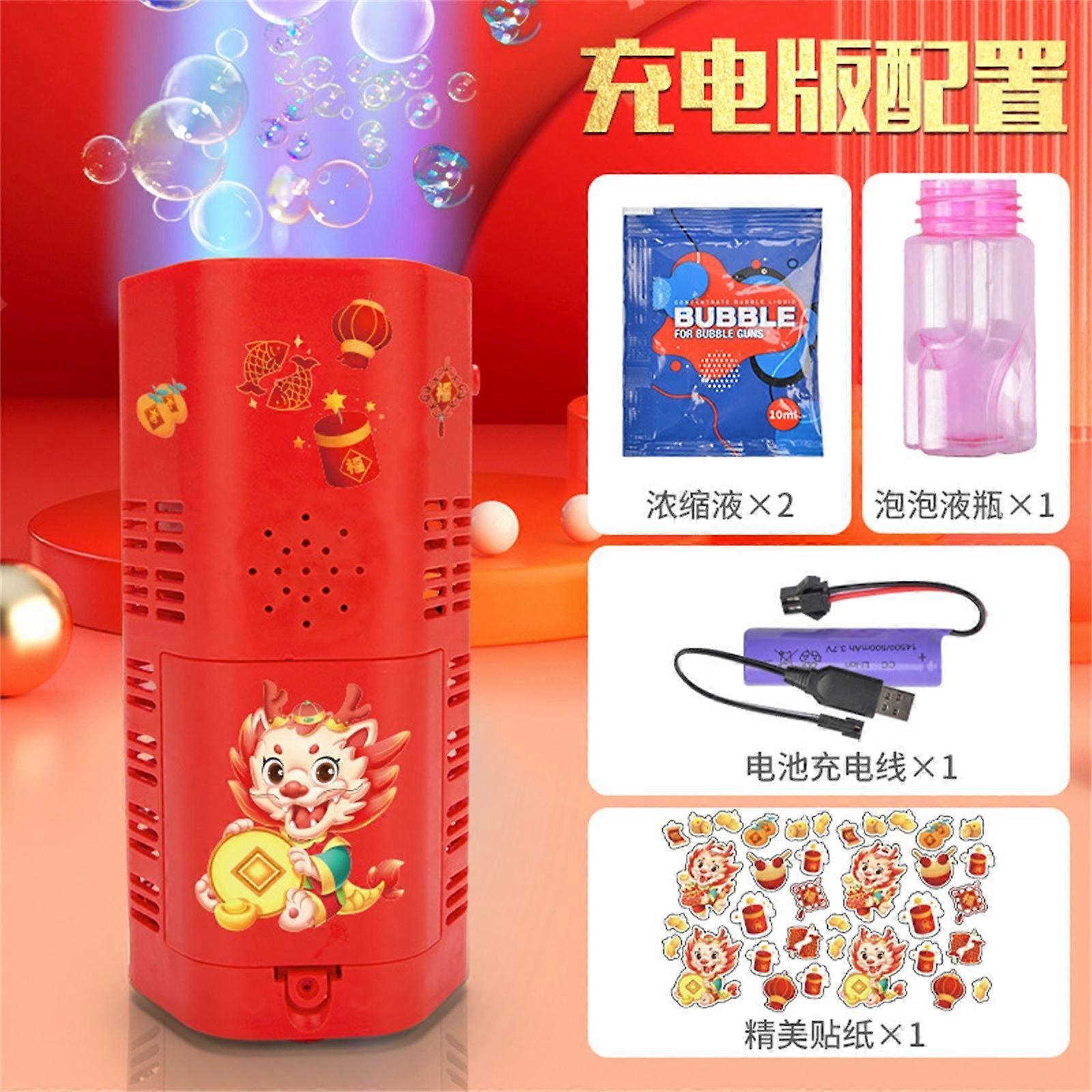 Bubbles For Kids Machine Toys Fully Automatic 20 Hole Ejection With Light New Year Gift 50ML