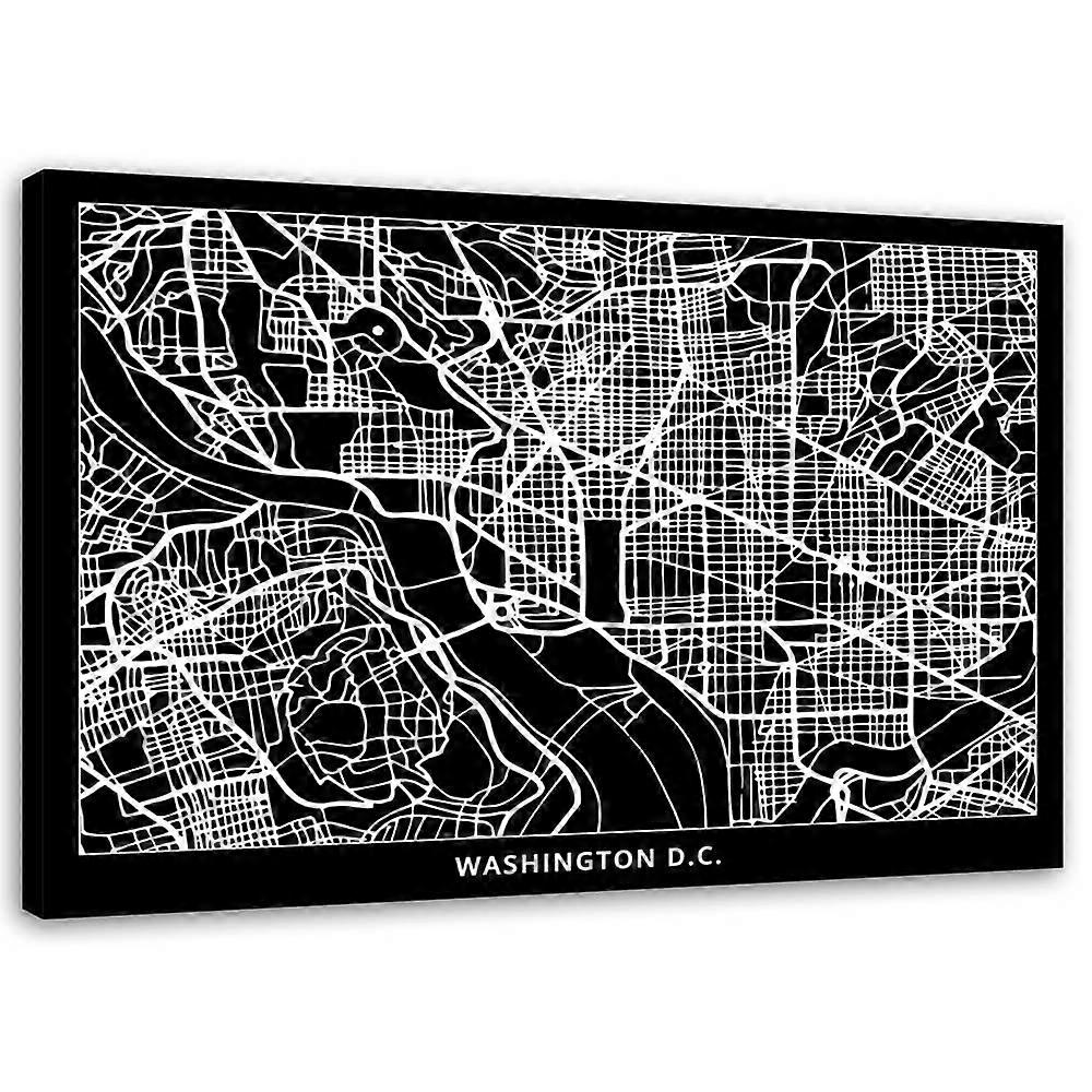 Foto op canvas, Washington - stadsplan - 60x40