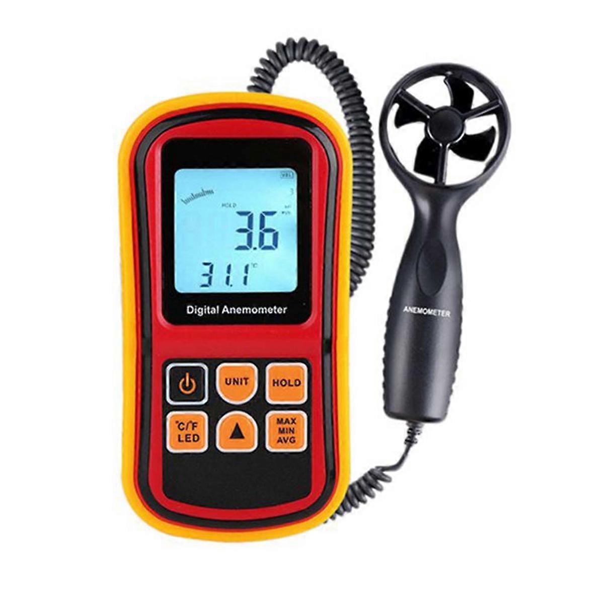 Gm8901 Anemometer Wind Speed Gaugetemperature Measure Digital 45 M/S Thermometer Handheld Measuring