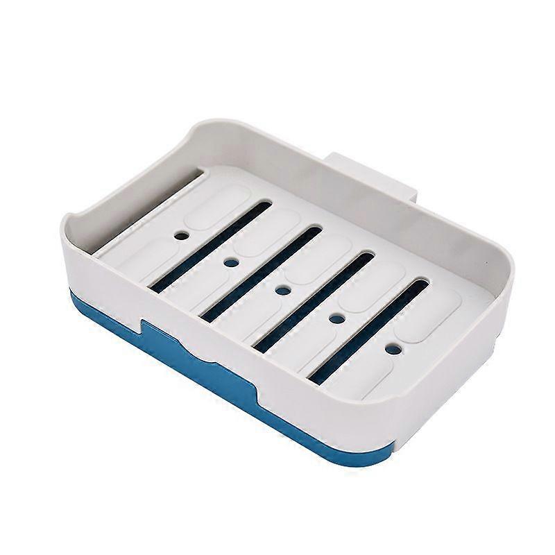 Creative soap box detachable drain soap box bathroom non-perforated soap dish -blue,Single layer