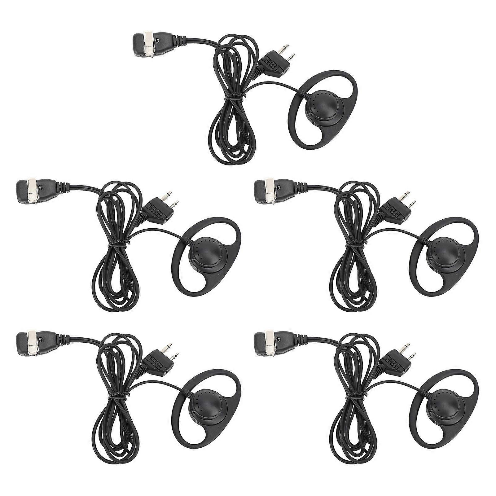 2 Way Radio Earpiece 2 Pin Plug D Shape Security Headset with Mic for Midland GXT400 GXT450 GXT1000VP4 LXT600VP3 GXT1050VP4