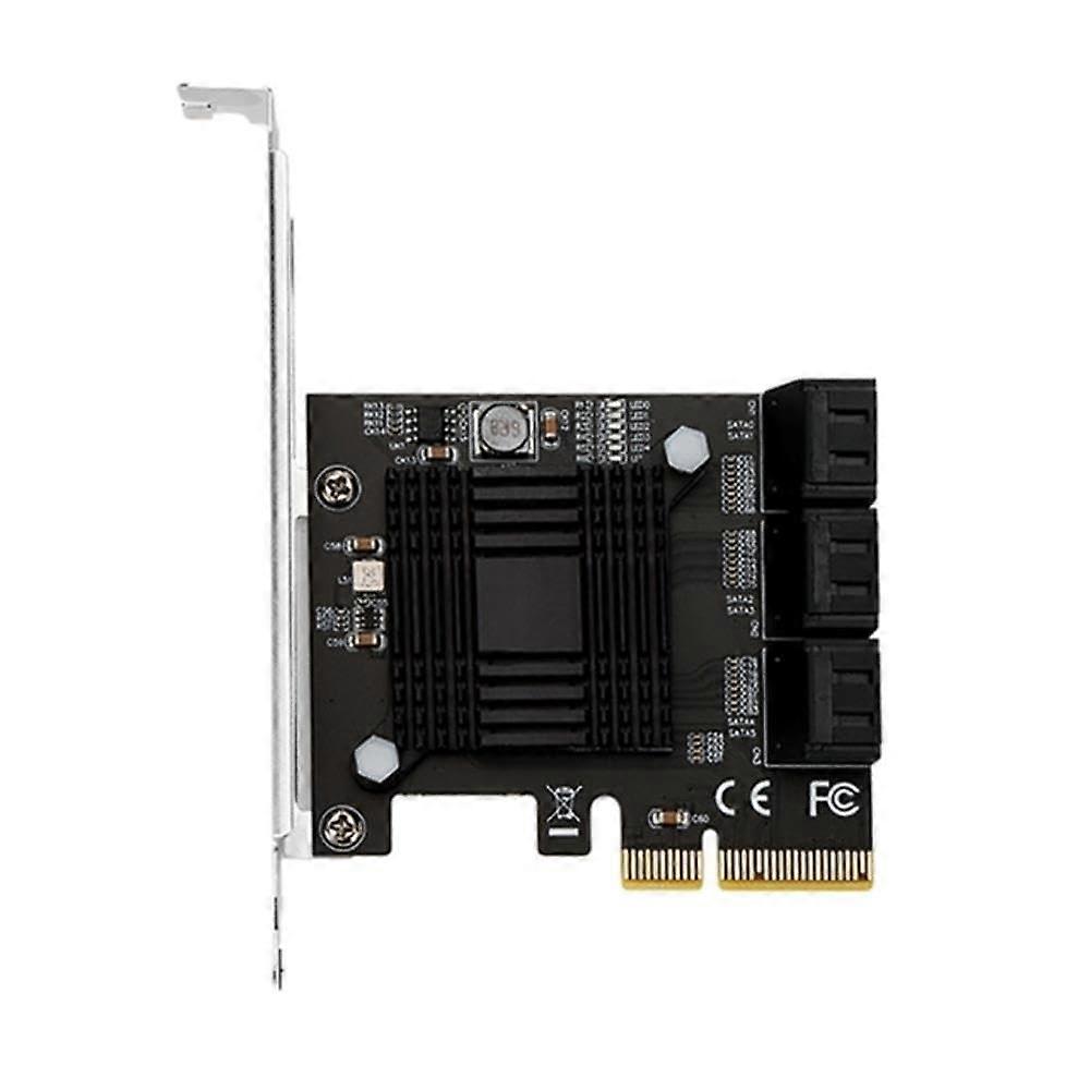 for PCIEx4 to 6 Port SATA Expansion Card Supports 16T Hard Disk Card Expansion ASM1166