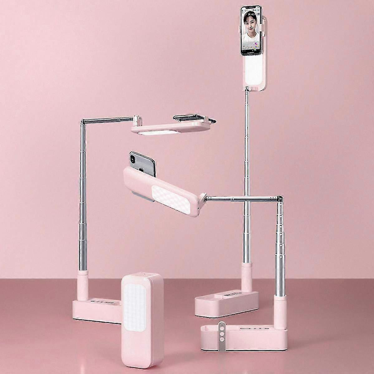 Adjustable Phone Stand with Wireless Dimmable LED Selfie Light for Live Streaming and Photography