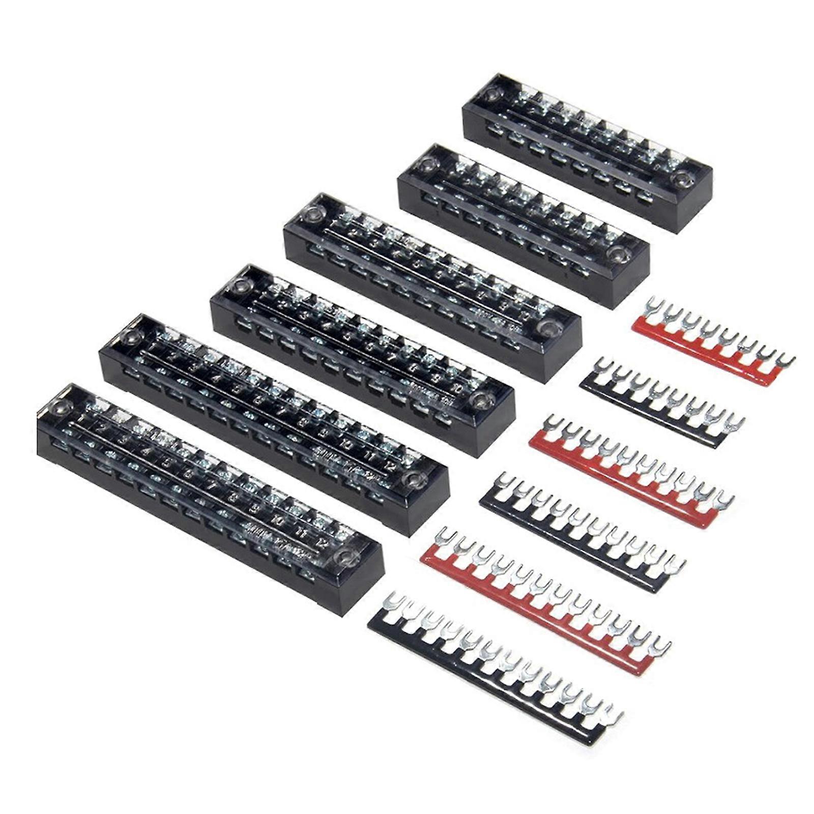 Double Row Screw Terminals Block Pre Insulated Barrier Strips for High Voltage Current Applications Home Electrical Use