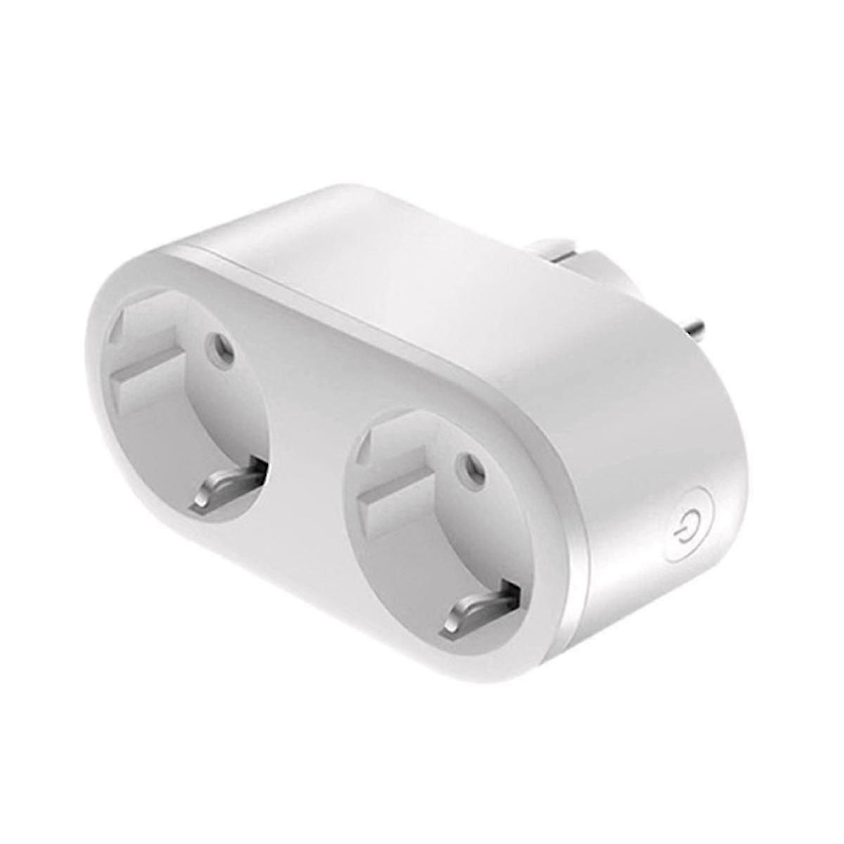 Wifi Intelligent Dual Socket Switch Plug Dual Socket Eu Adapter Tuya Smart Life Monitoring Power Ou
