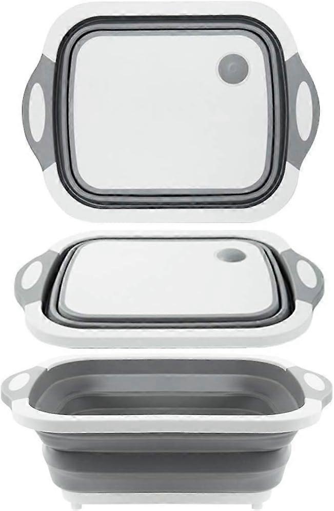 Foldable Cutting Board With Colander Foldable Multifunctional Kitchen Plastic Silicone Dish Basin