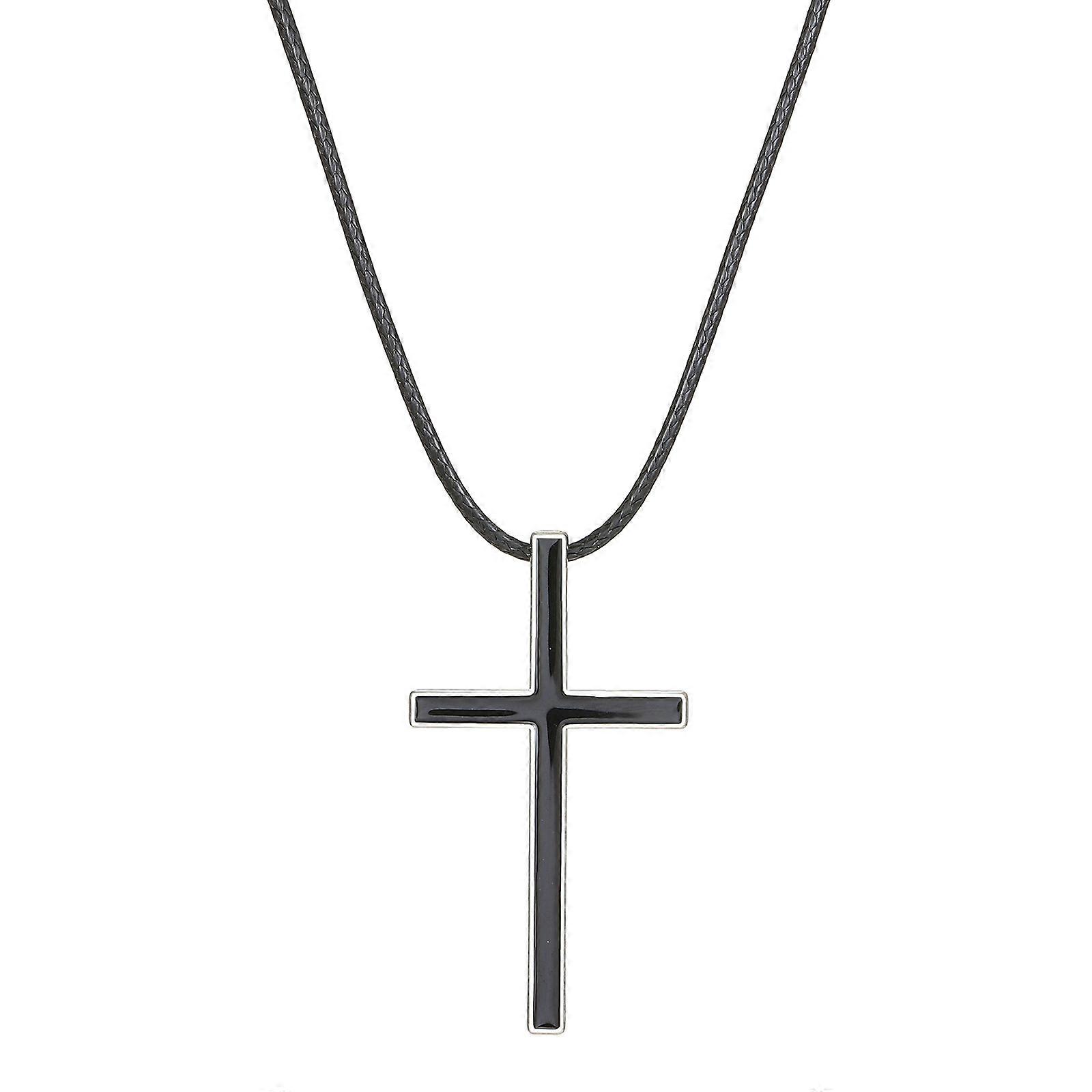 Collier Croix Design Rétro Croix Pendentif Collier Simple Cuirs Cordon Collier Collier Unisexe Parfait pour un usage quotidien