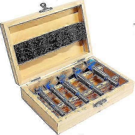 Woodworking Drill Bit Set, Set Of 5: 15, 20, 25, 30, 35 Mm In Wooden Box