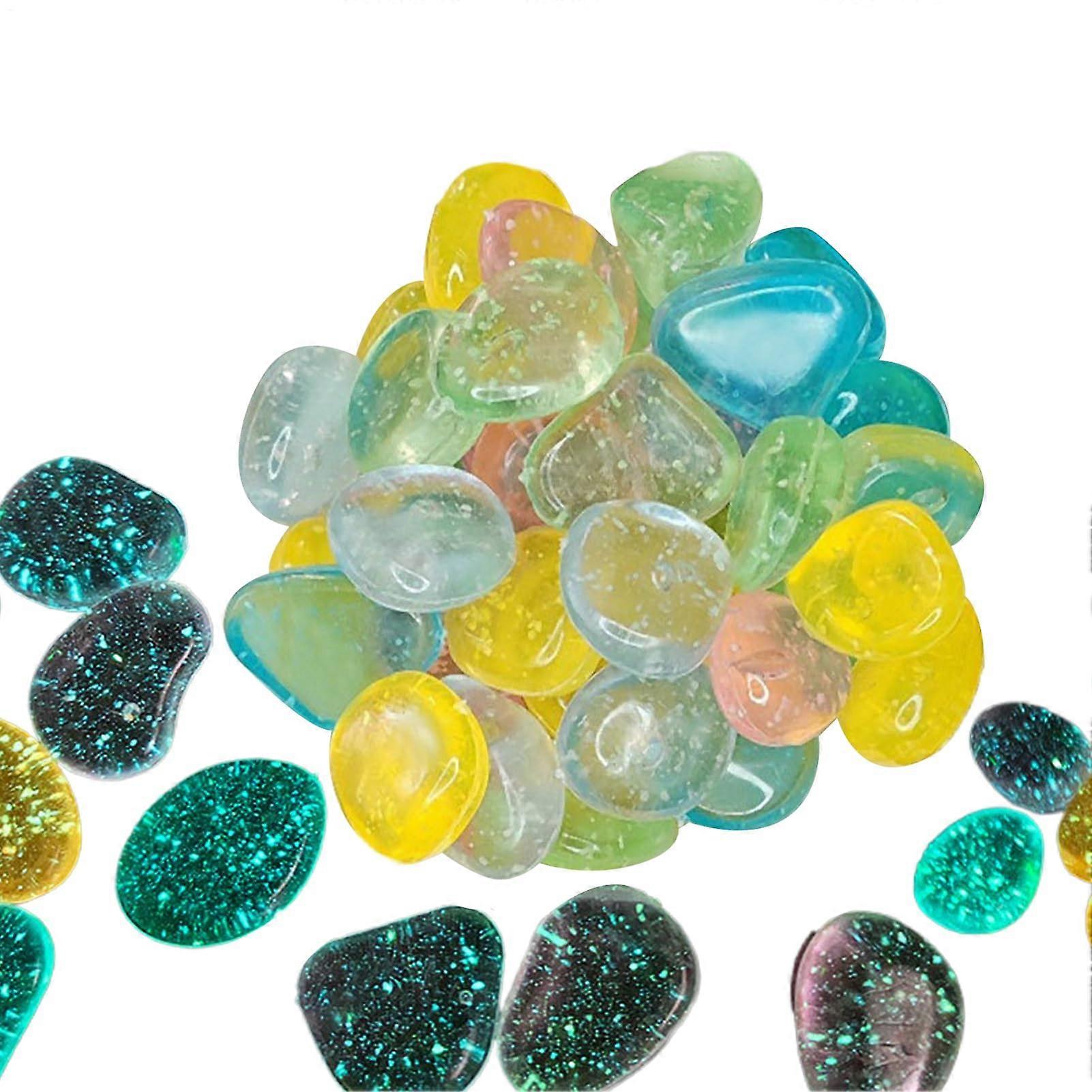 Glow in the Dark Pebbles, Fish Tank Rocks, Luminous Decor, Glowing Pebbles for Garden