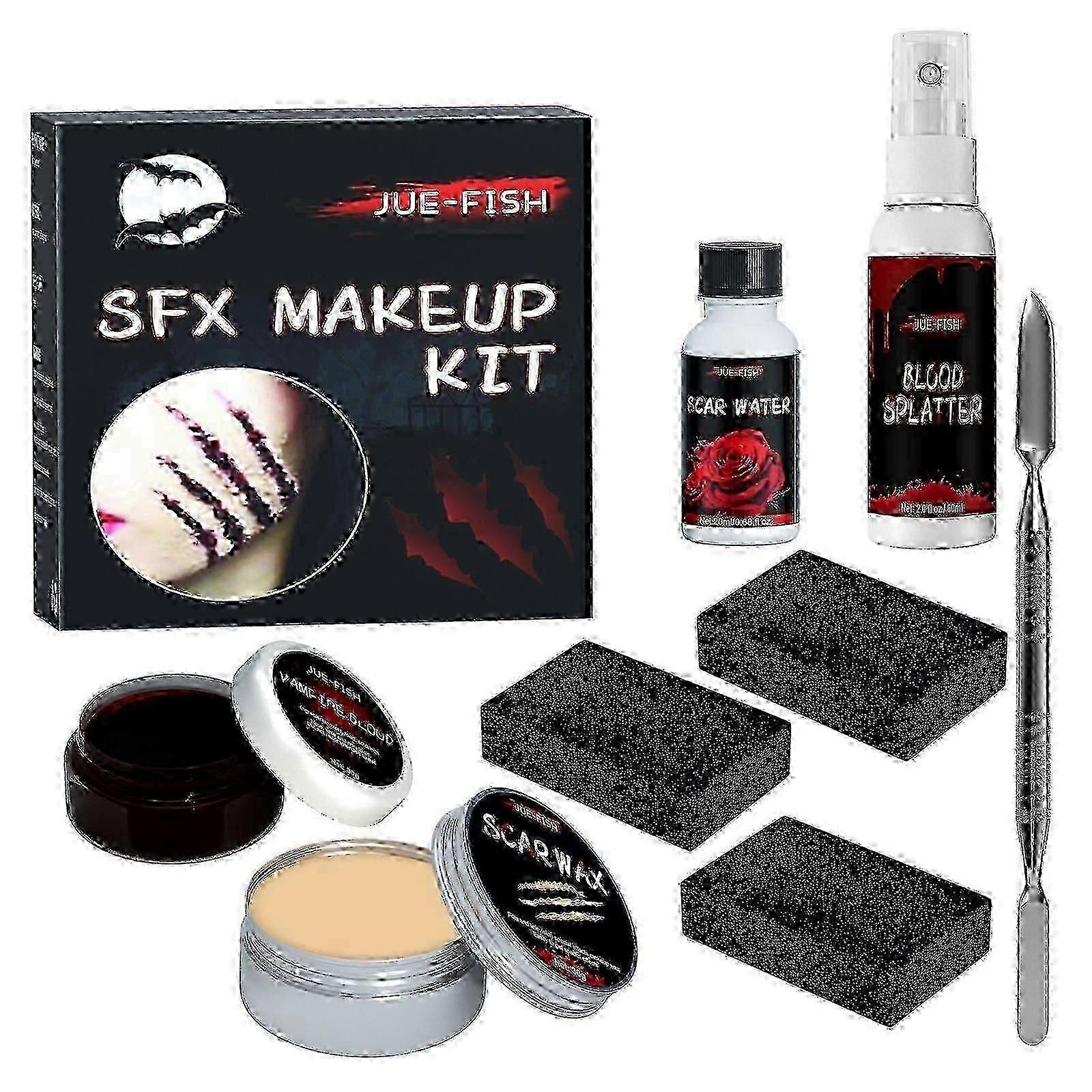 Halloween-Make-up-Set, simuliert Plasma-Haut, wachsförmiges Narben-Wasserwunden-Make-up, Halloween-Make-up-Set