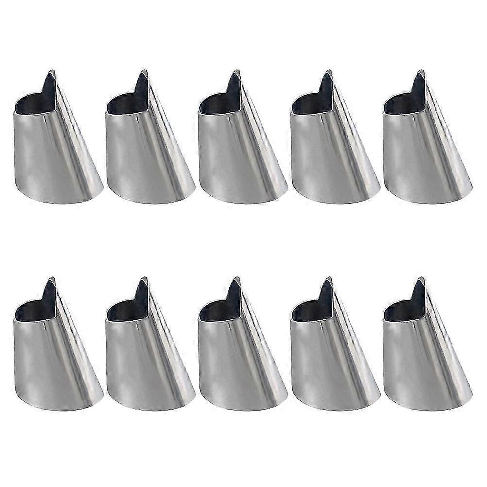 10Pcs Stainless Steel Finger Guards Safety Slice Cutting Tools Vegetables Fruit Cutting Protectors