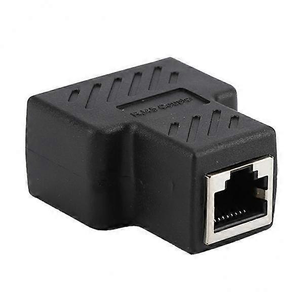 2-4pack 1x 8P8C 1 to 2 Female Adapter Divider Splitter Network Connector Black