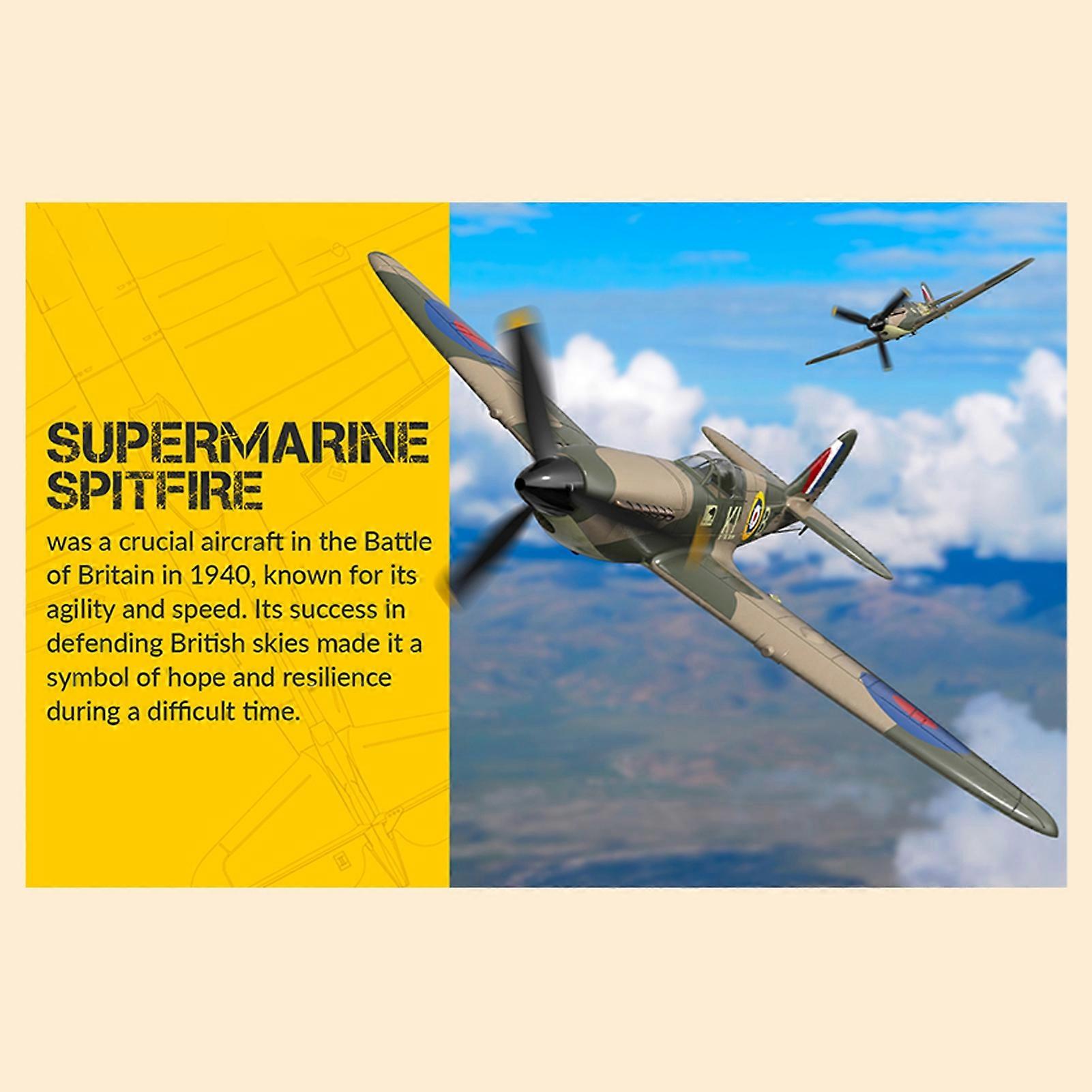 Remote Control Airplane EPP Remote Controlled Aircraft 2.4GHz 4CH Remote Control Spitfire Plane with Function Flight Stabilizer System One Click Aero