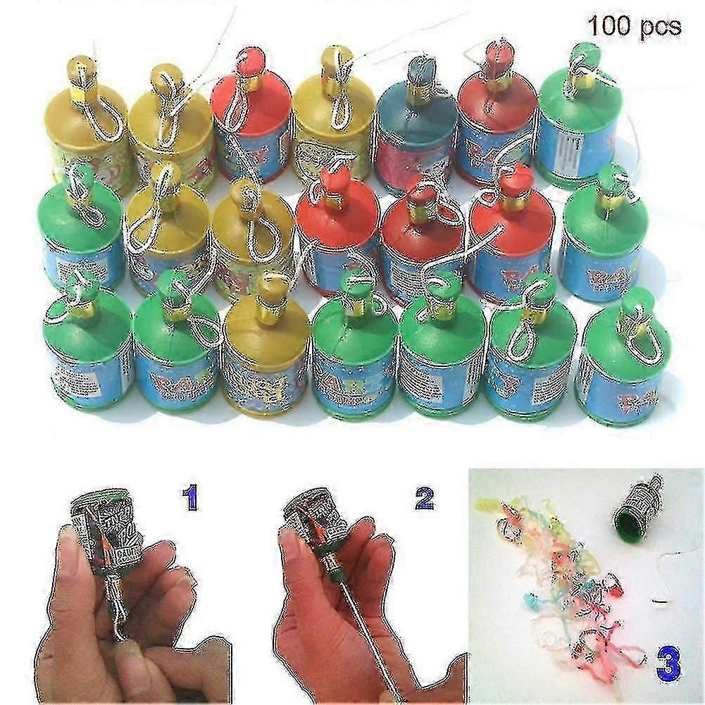 100 Pcs Assorted Colourful Poppers Celebration For Wedding Party_h