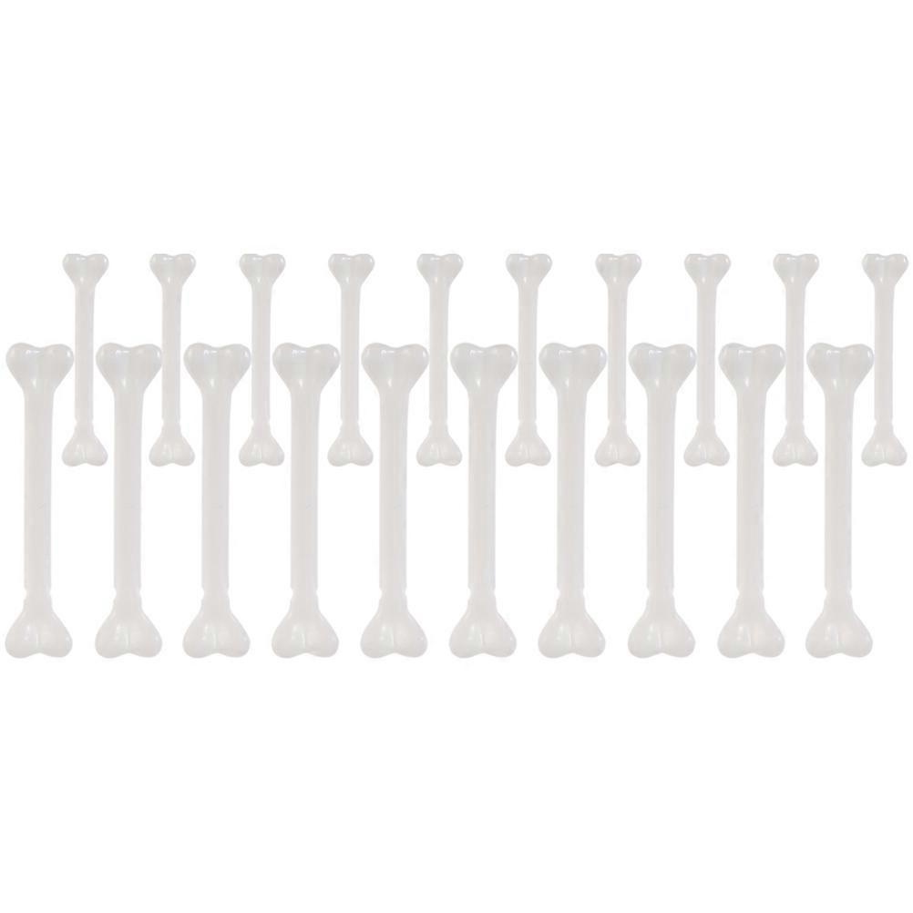24pcs Halloween Plastic Bones Realistic Decor for DIY Costumes, Haunted Houses & Party Cosplay Accessories – White Mixed Style