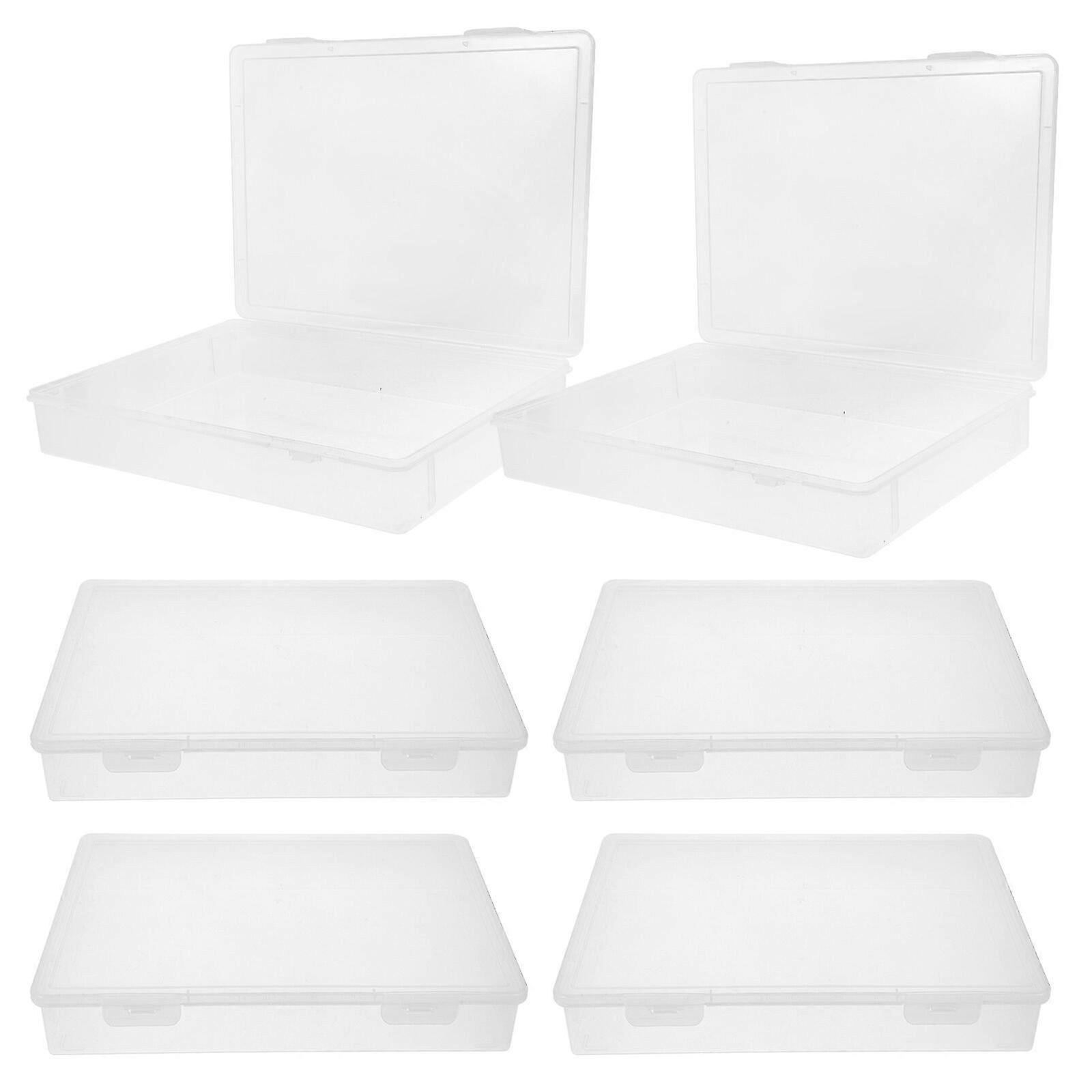 6Pcs Clear Plastic Storage Boxes for Jewelry Crafts Stackable Organizers