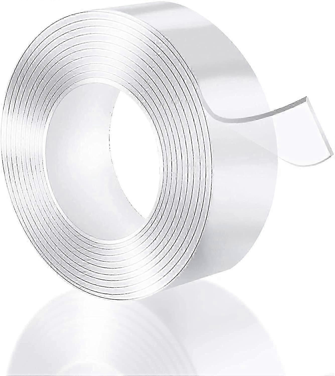 High-Strength Reusable Double-Sided Nano Tape,10M Transparent Waterproof Washable for Various Surfaces and DIY