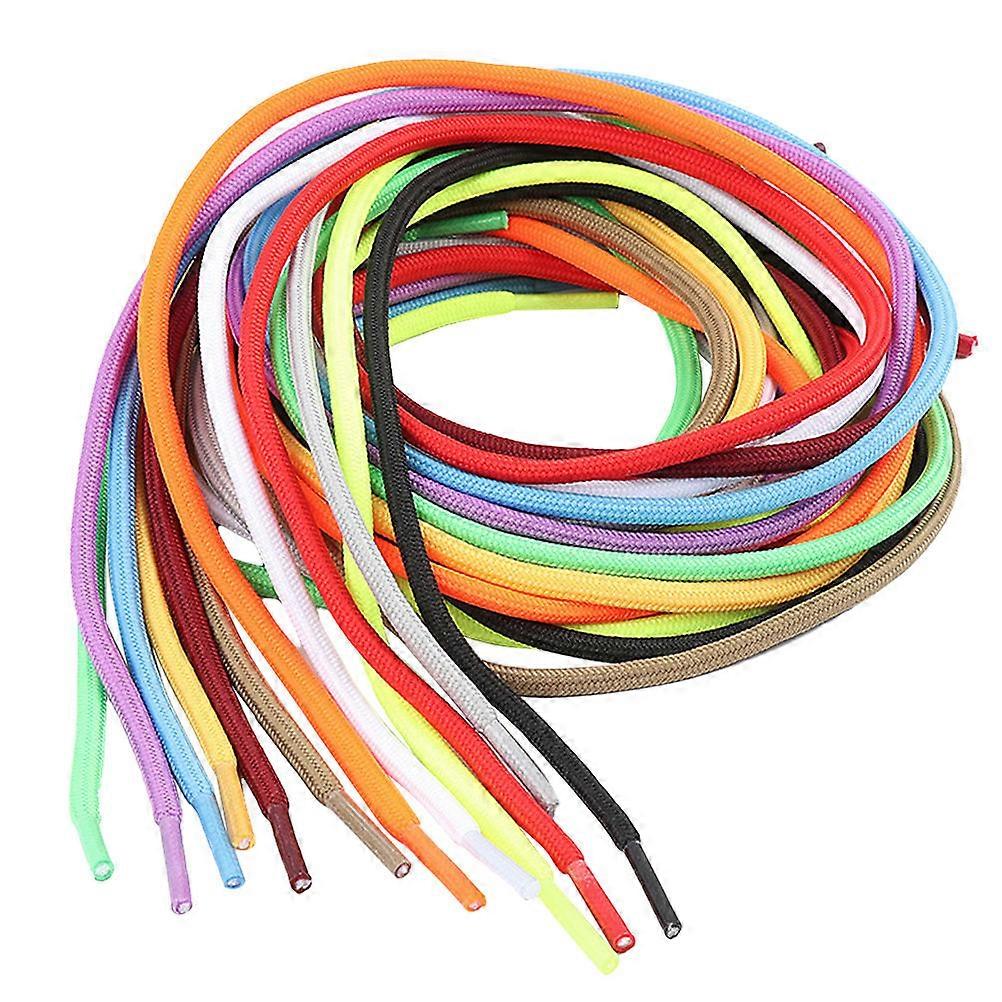 20pcs Durable Solid Color Braided Shoelaces for Sneakers, Round Rope Design for Men and Women, Mixed Color Variety