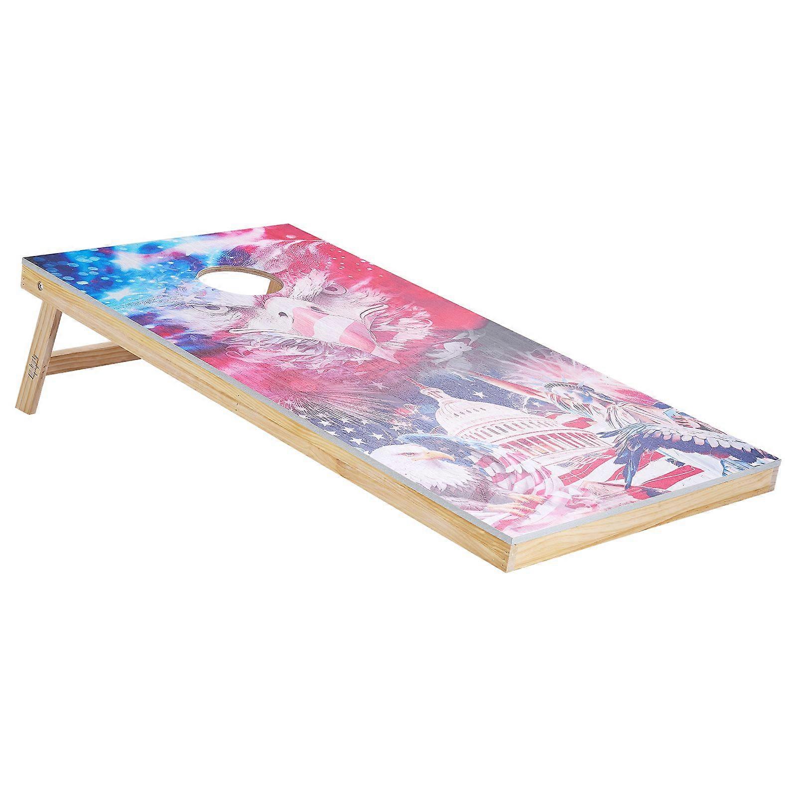 Cornhole Set, 4x2 ft Corn Hole Game Boards, Solid Wood Portable Toss Board, Include 8 Bean Bags and Carrying Case