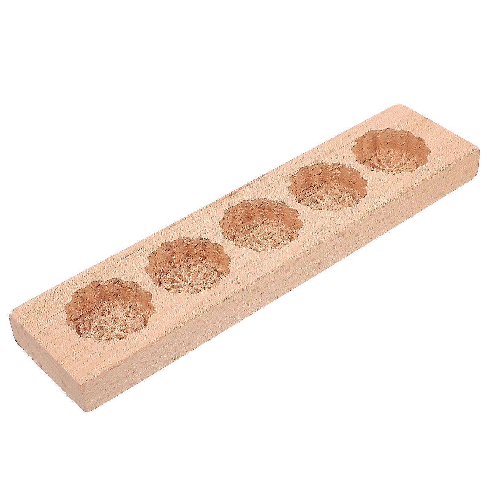 Light Brown Moon Cake Mold for Kitchen Use FoodGrade Synthetic Material Baking Tool 1Pc
