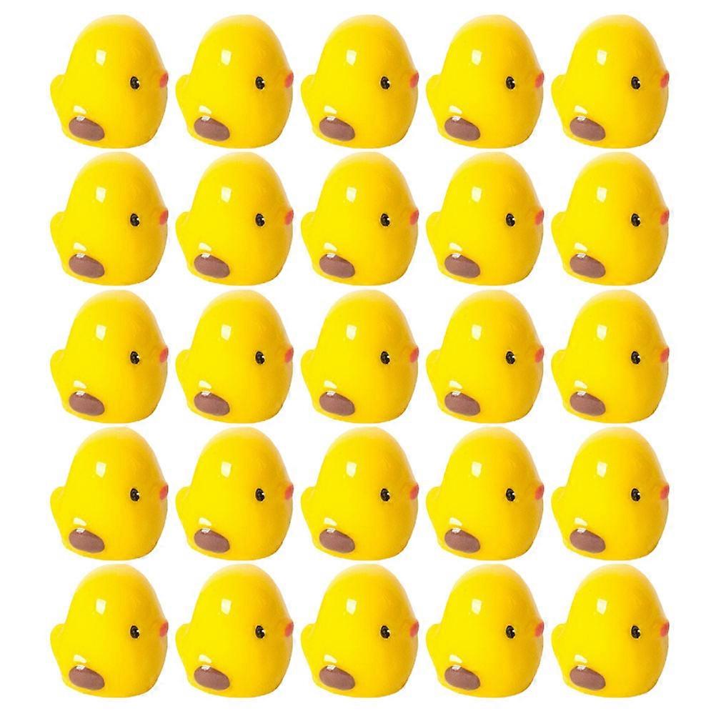 Resin Animal Figures Mini Duck Statues Photography Props Craft Enthusiasts 1.10X1.10X0.80CM Yellow 50Pcs