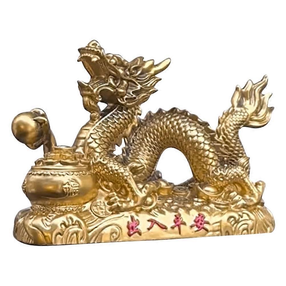 Resin Dragon Statue Decorative Ornament for Home Car Easy Clean Tabletop Decoration