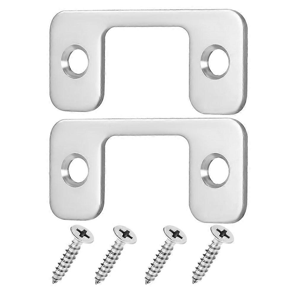 Heavy Duty Stainless Steel Door Strike Plate Deadbolt Hardware for Enhanced Security – Includes Screws for Home and Office Use
